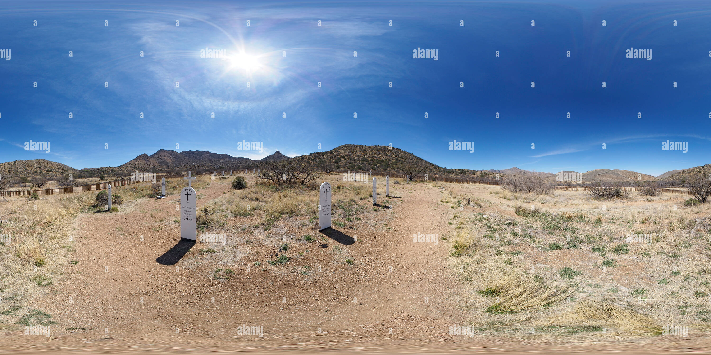 360 Grad Panorama Ansicht von Apache Pass Friedhof