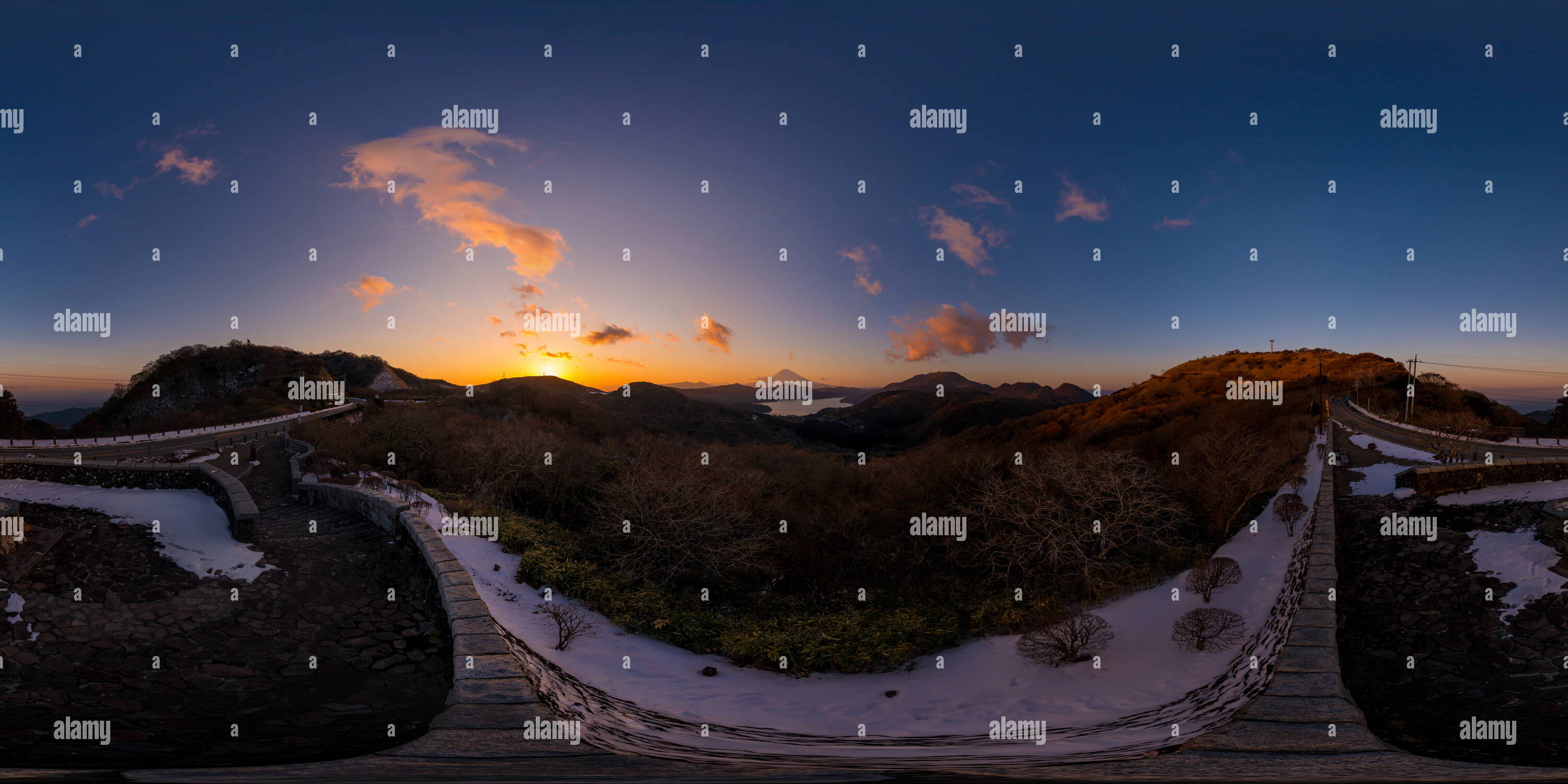 360 Grad Panorama Ansicht von Fuji-mi Pass