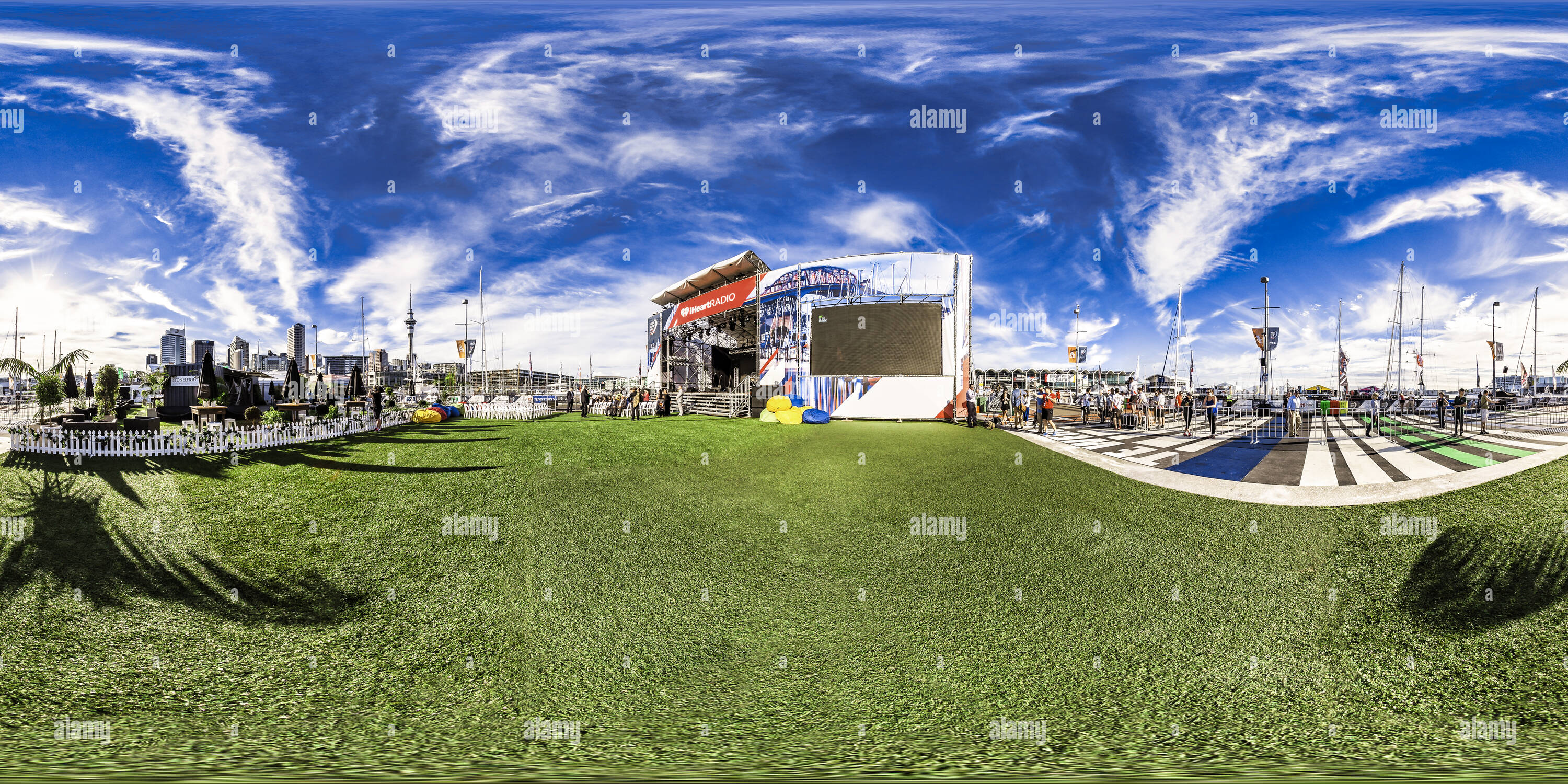 360 Grad Panorama Ansicht von Race Village Eröffnung - Fertig - Volvo Ocean Race 2015 Auckland Zwischenstopp - Neuseeland