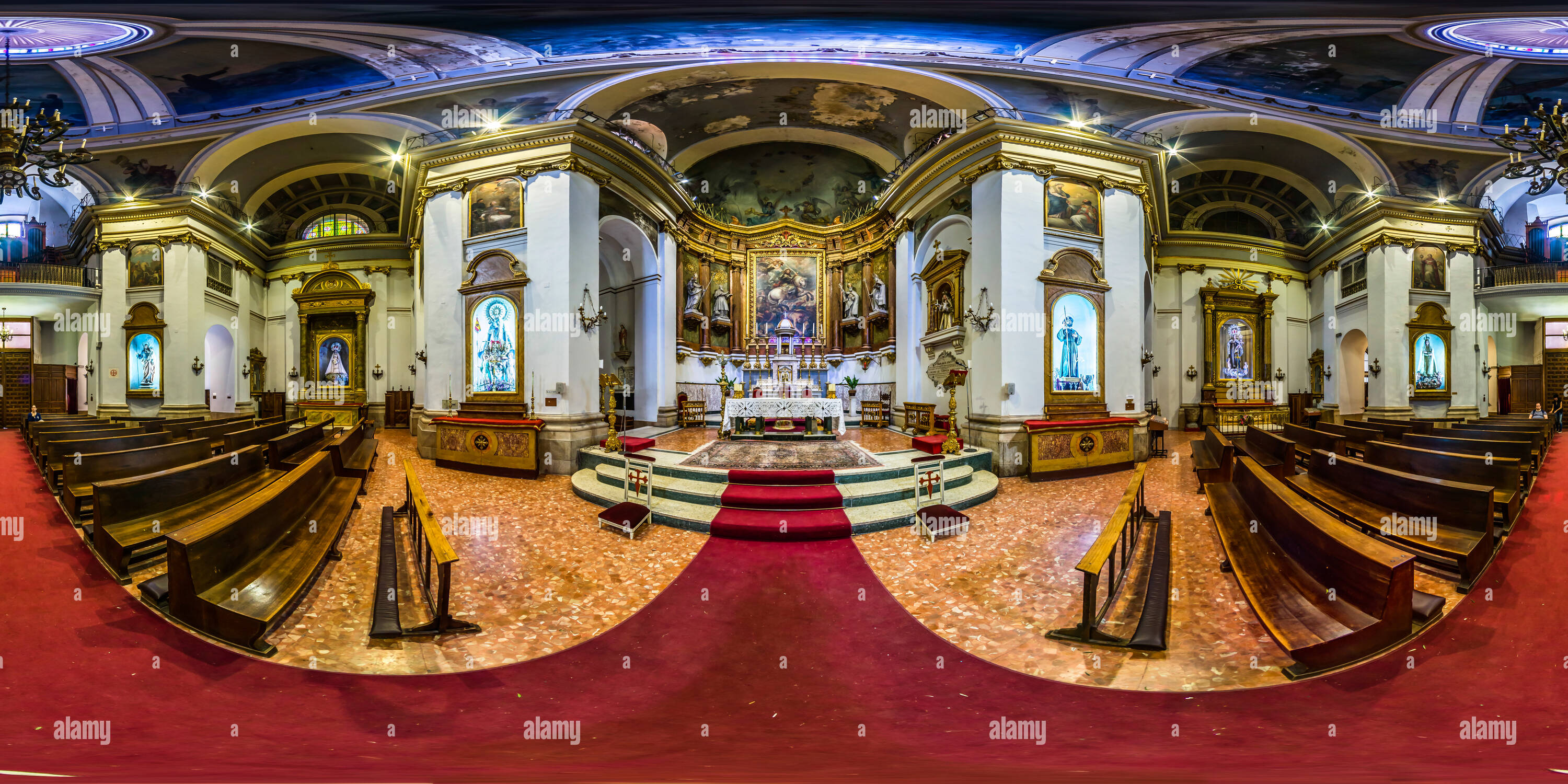 360 Grad Panorama Ansicht von Iglesia de Santiago y San Juan Bautista