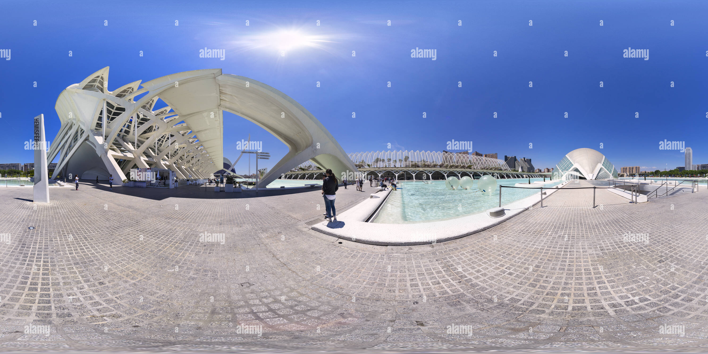 360 Grad Panorama Ansicht von Ciudad de las Artes y las Ciencias - Valencia