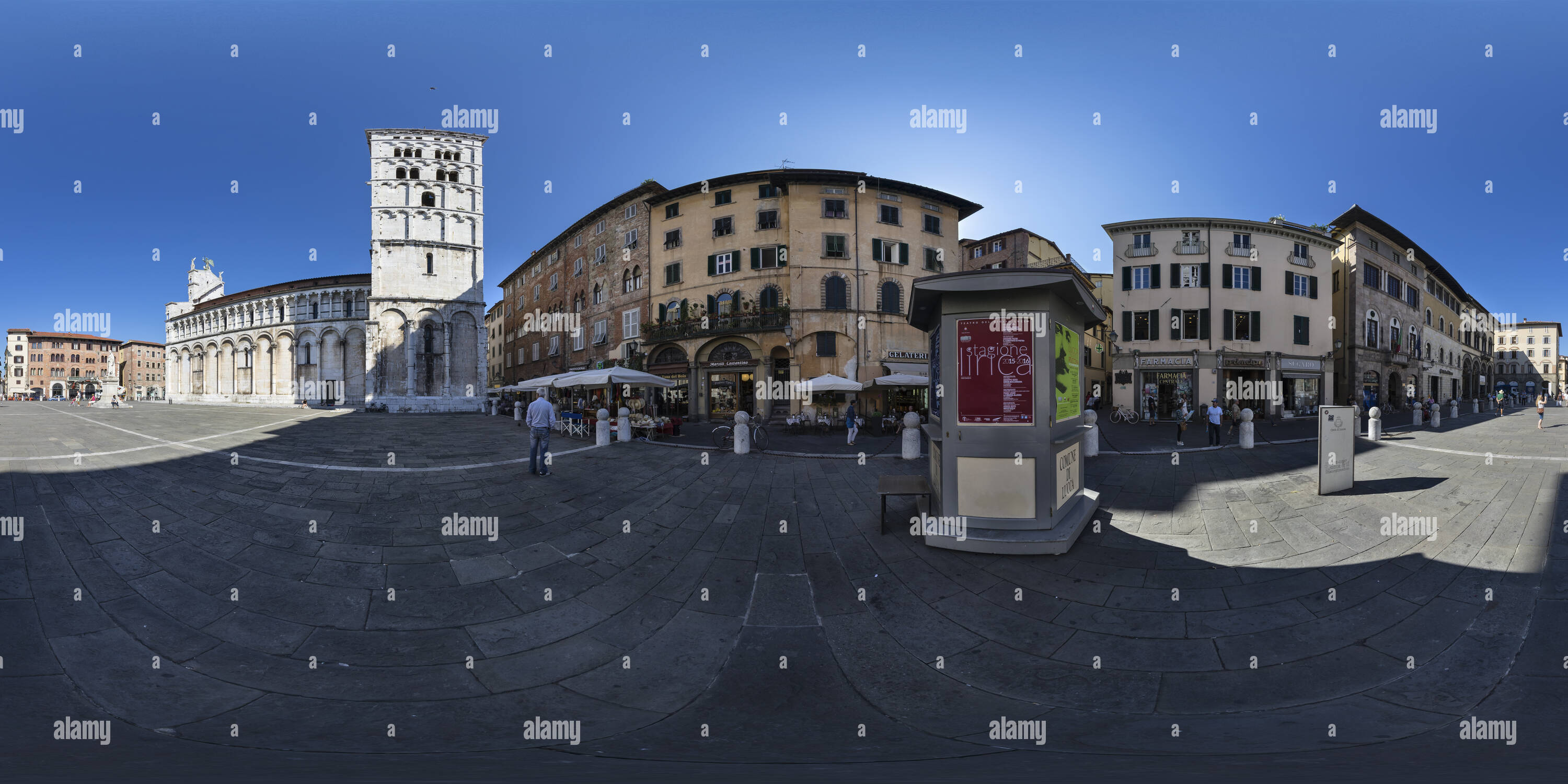 360 Grad Panorama Ansicht von Chiesa di San Michele in Foro - Lucca