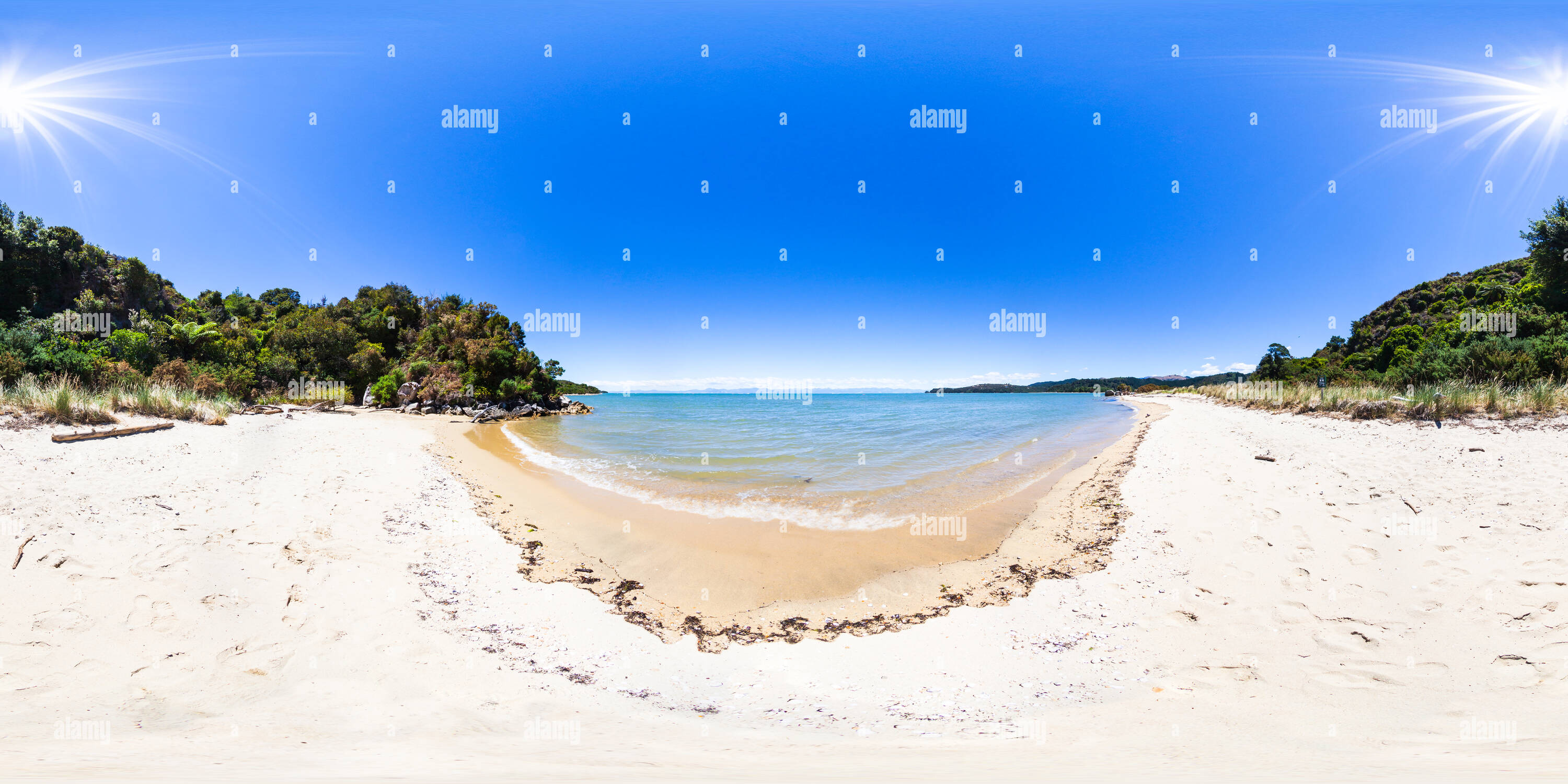 360 Grad Panorama Ansicht von Porter's Strand - Abel Tasman National Park Coast Track - Tasman - Neuseeland - Ozeanien