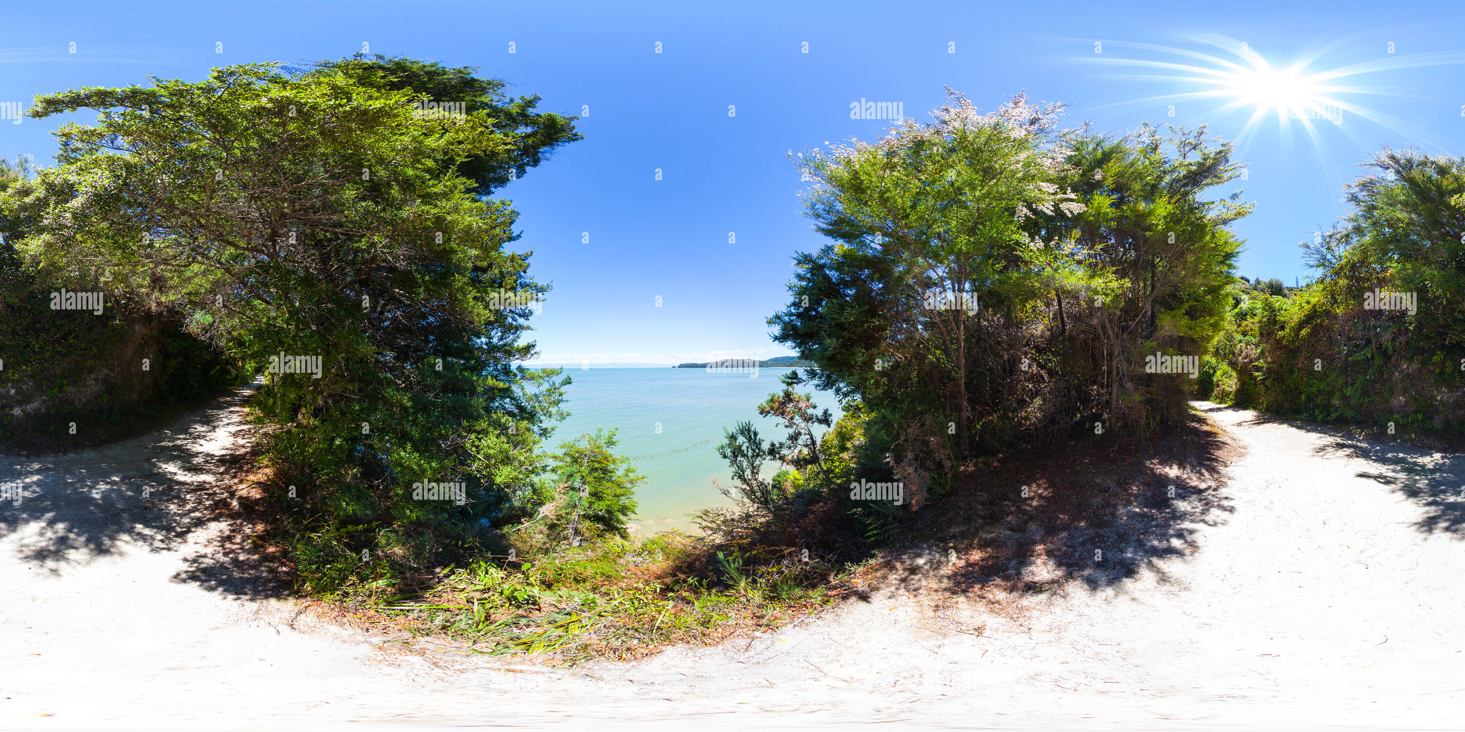 360 Grad Panorama Ansicht von Enten nach Porter's Beach - Abel Tasman National Park Coast Track - Tasman - Neuseeland - Ozeanien