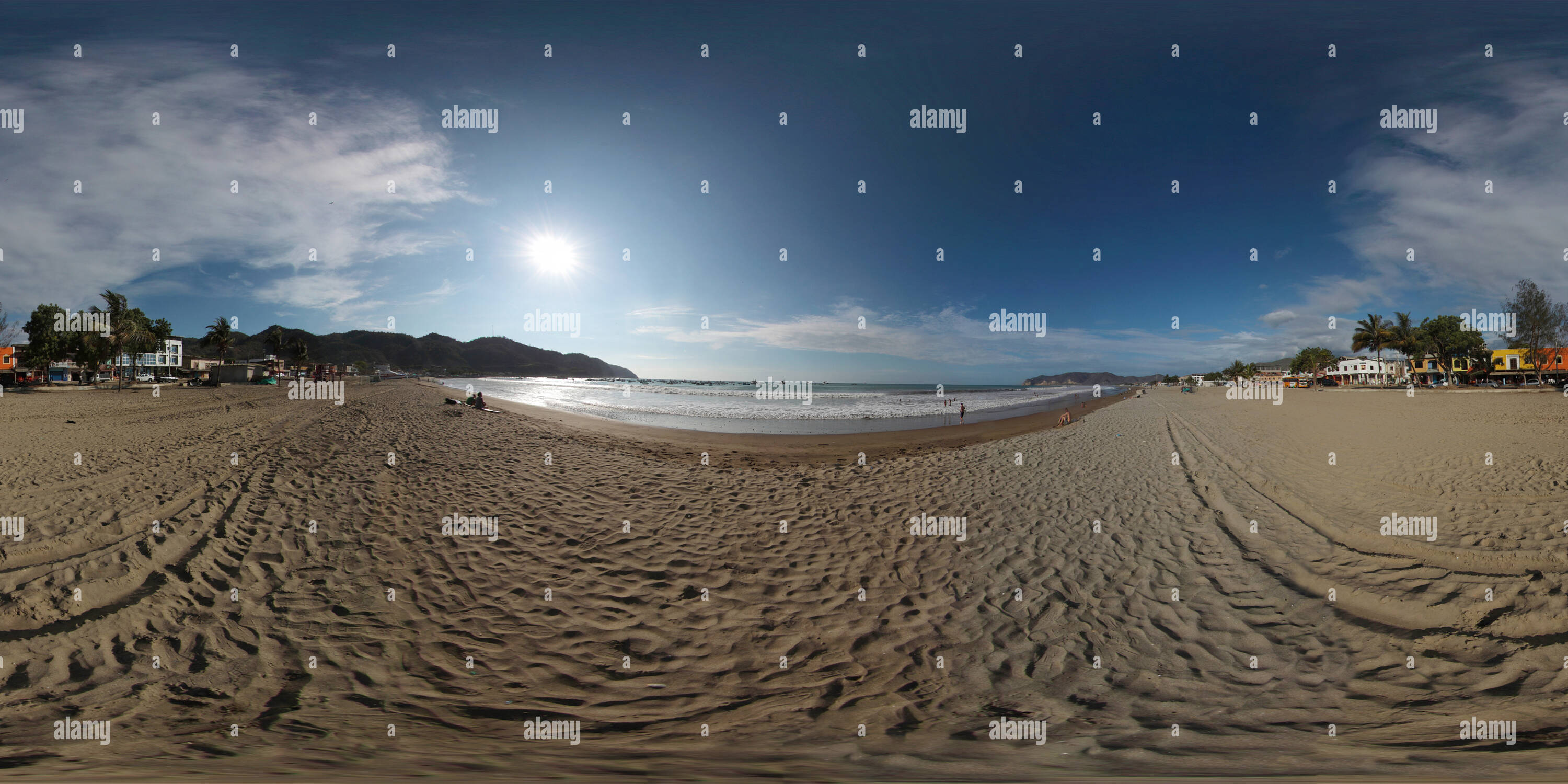 360 Grad Panorama Ansicht von Puerto Lopez Beach