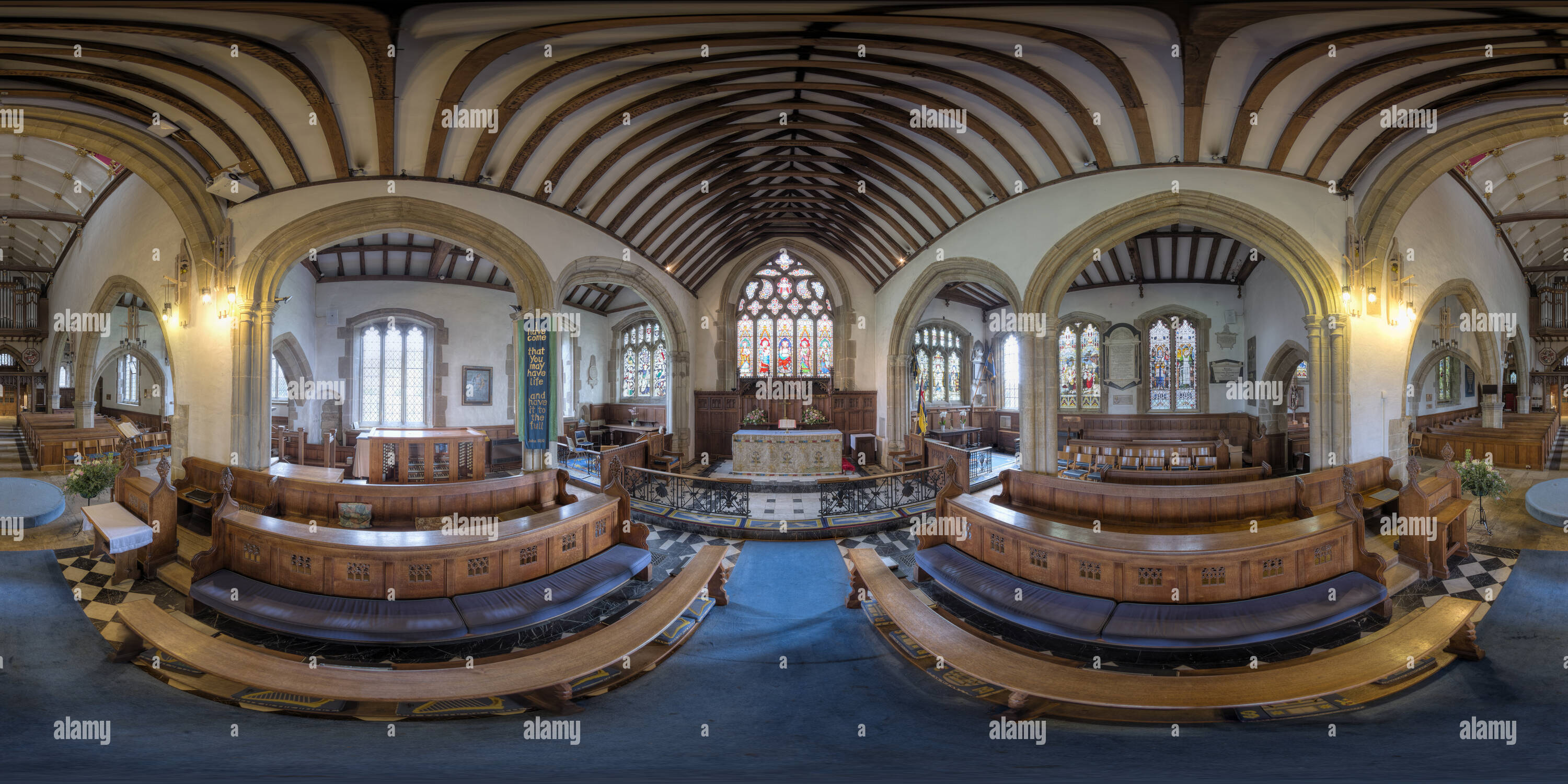 360 Grad Panorama Ansicht von Chor der Heiligen Kirche, Lindfield