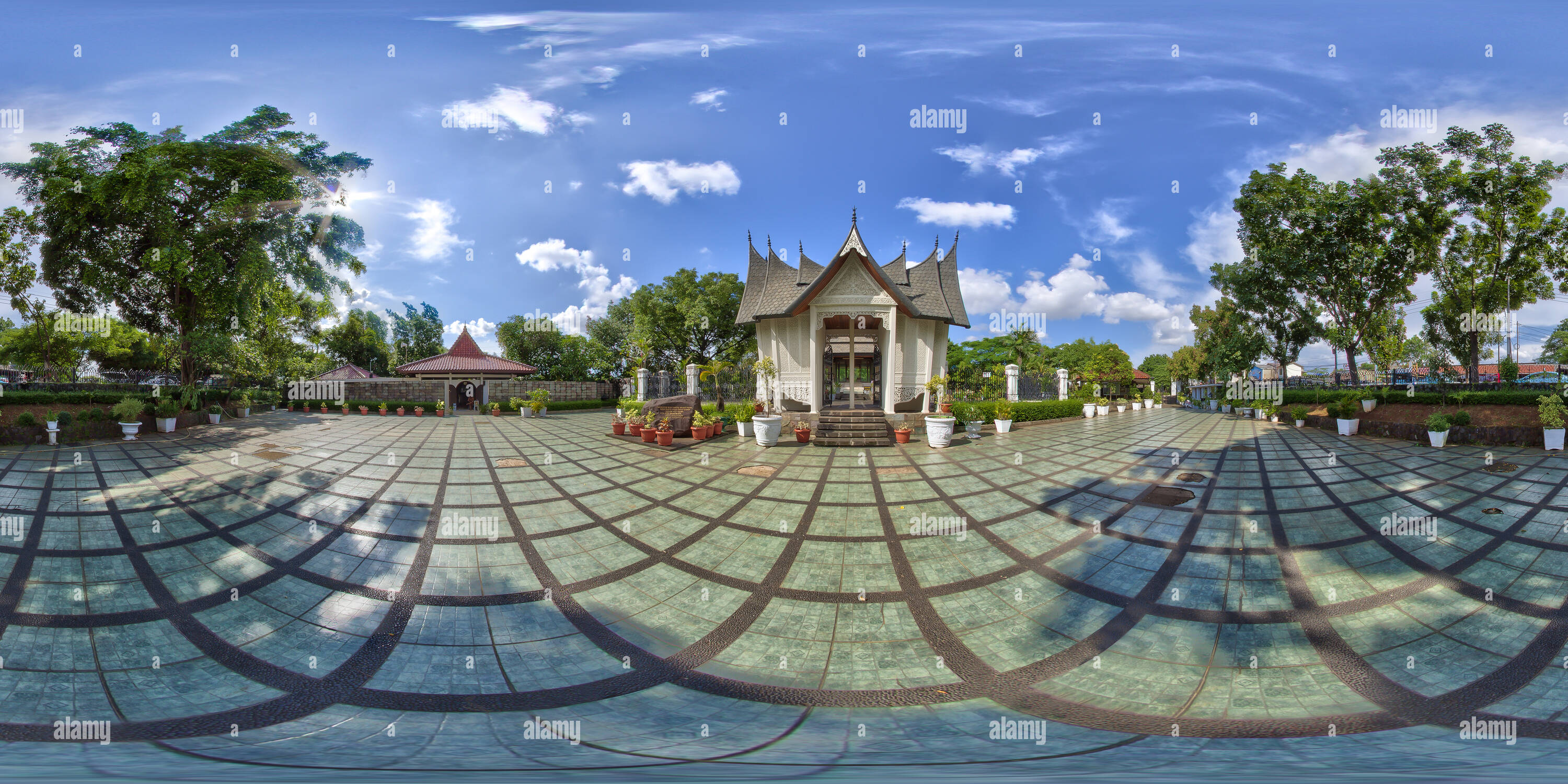 360 Grad Panorama Ansicht von Bung Hatta Memorial Park Eingang