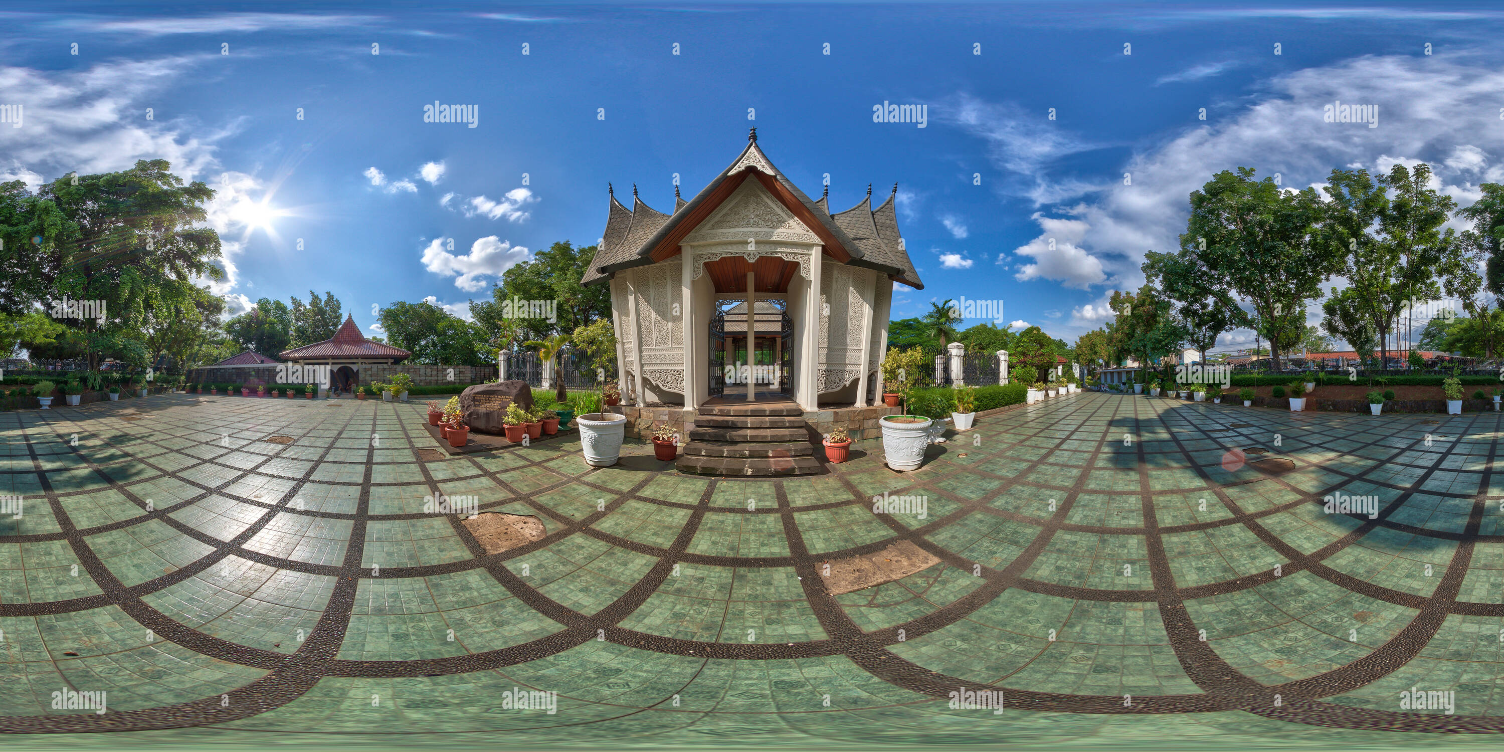 360 Grad Panorama Ansicht von Bung Hatta Memorial Park Vorderansicht