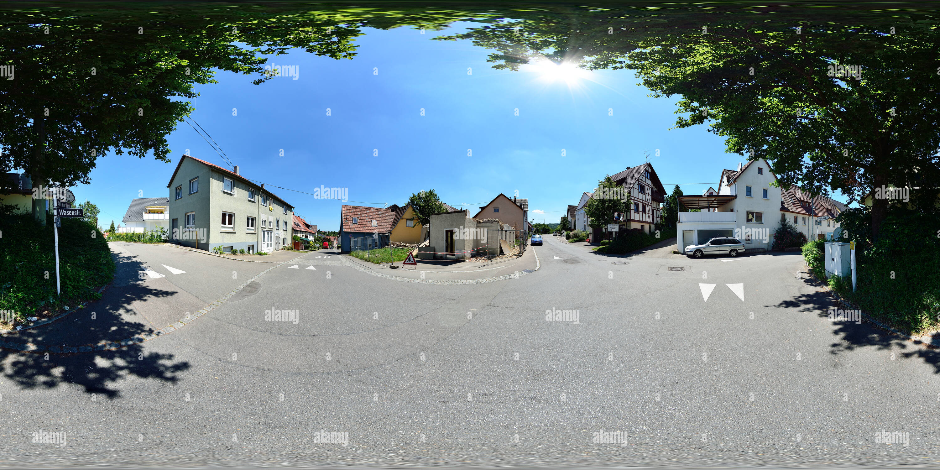 360 Grad Panorama Ansicht von Wasenstraße/Mahdachstraße Reutlingen-Ohmenhausen, Deutschland