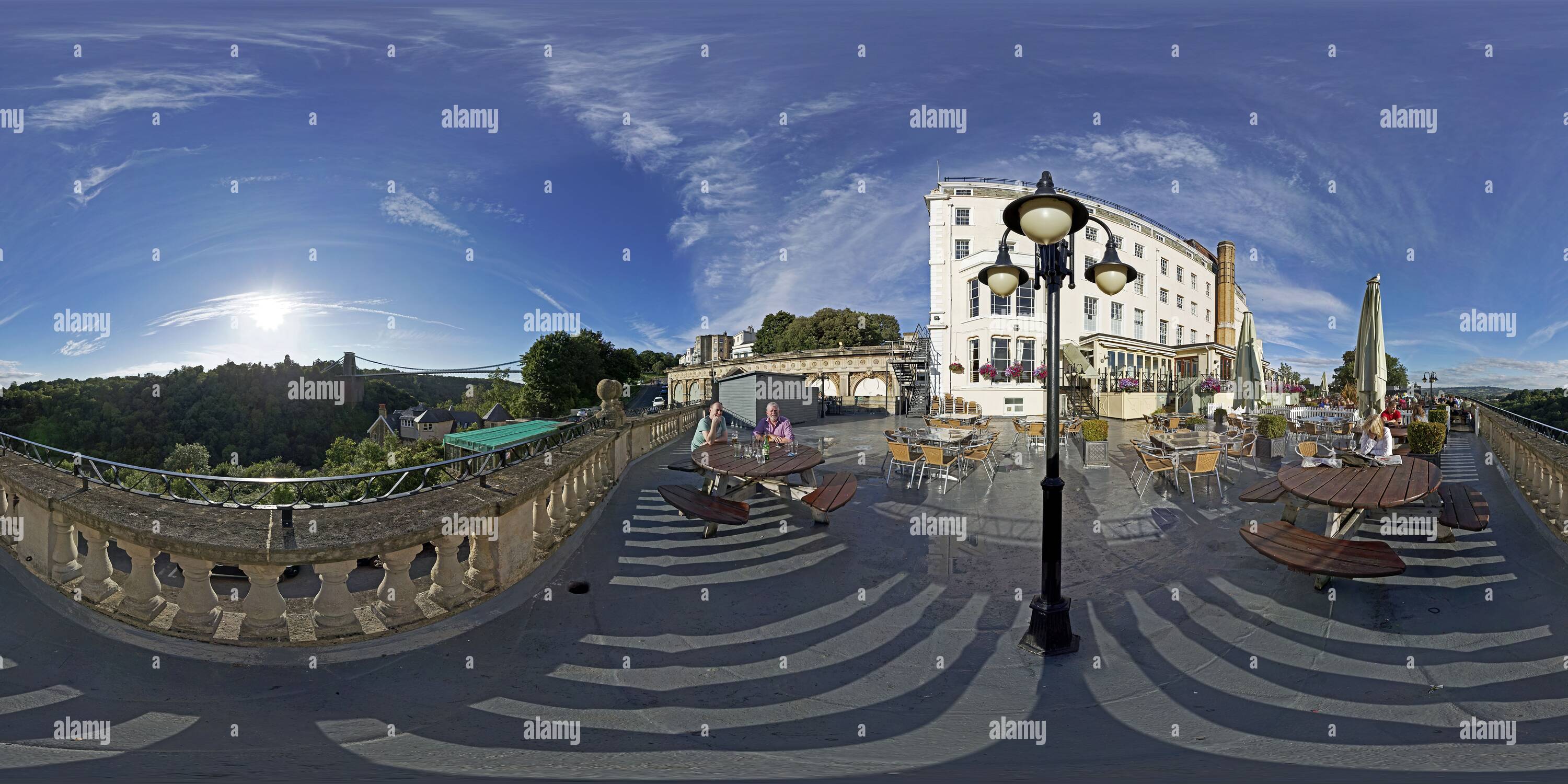 360 Grad Panorama Ansicht von Bristol, Avon Gorge Hotel, Terrasse, Ansicht 2