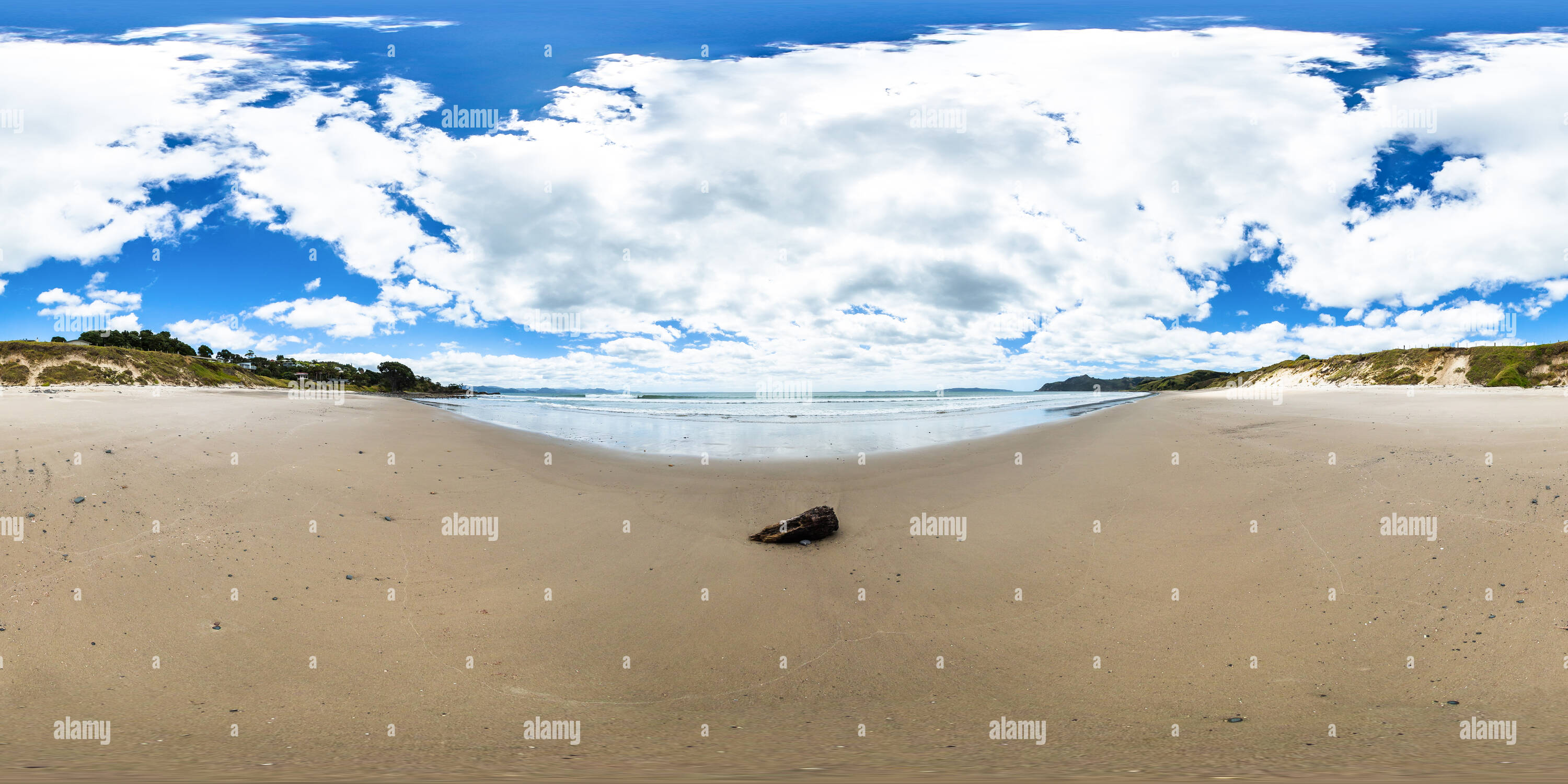 360 Grad Panorama Ansicht von Kuaotunu Strand - Bluff Road von kuaotunu Strand Ringe Strand - Coromandel Halbinsel - Waikato, Neuseeland