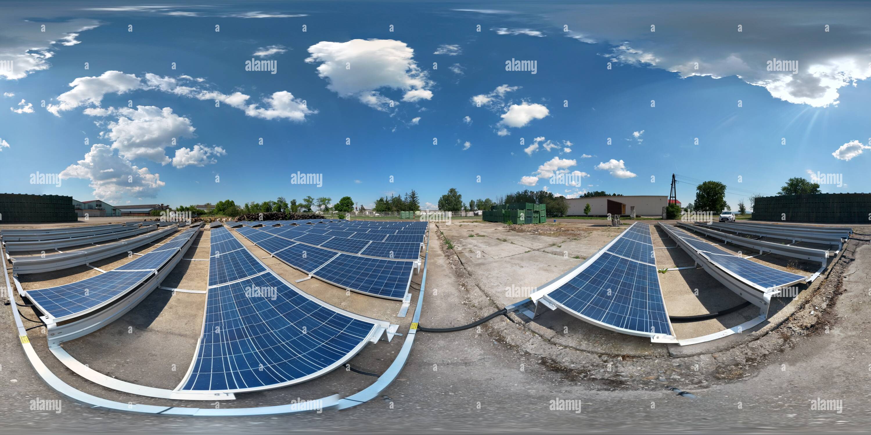360 Grad Panorama Ansicht von Solar PV-Park