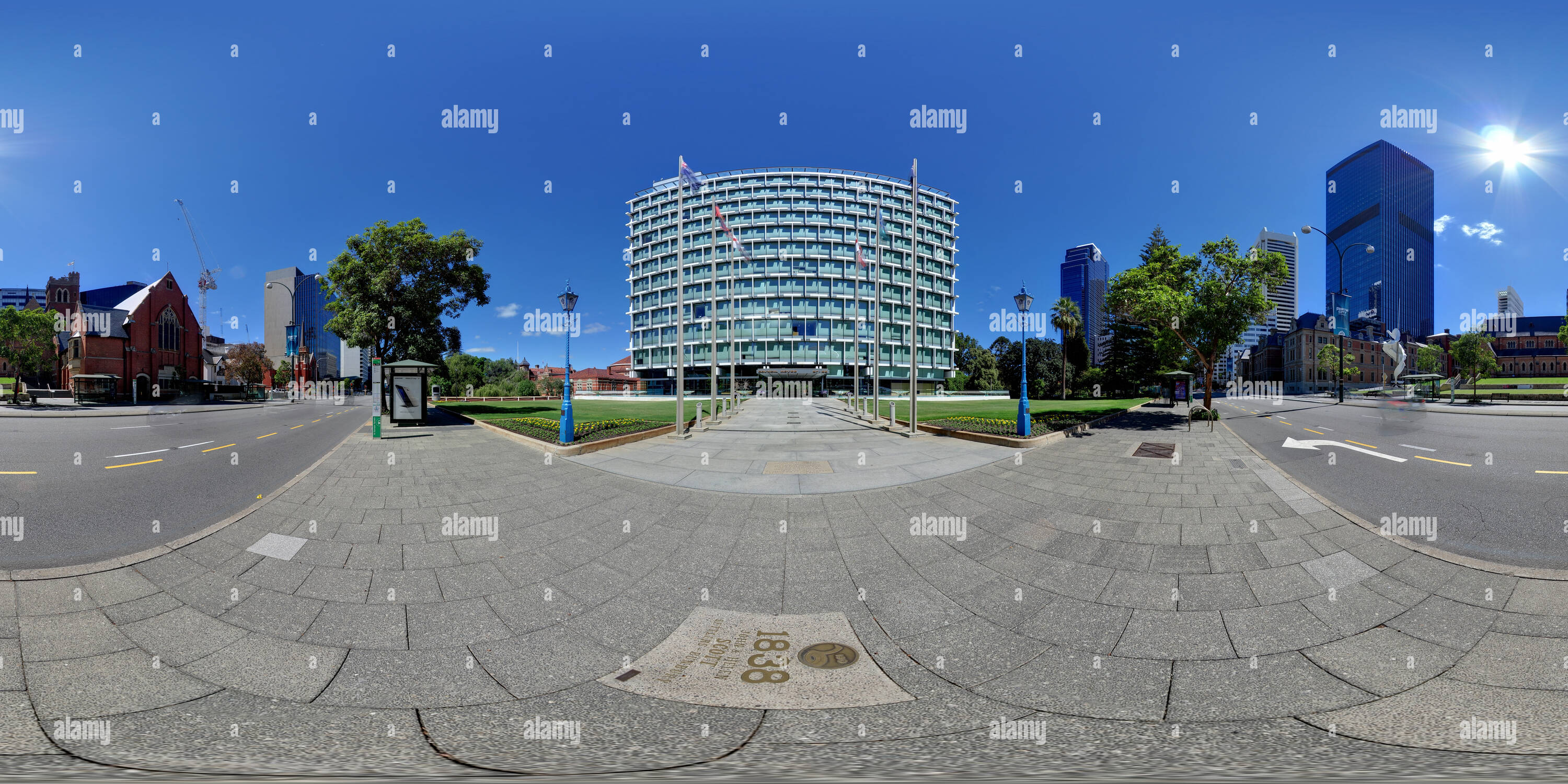 360 Grad Panorama Ansicht von Stadt Perth Rat Haus