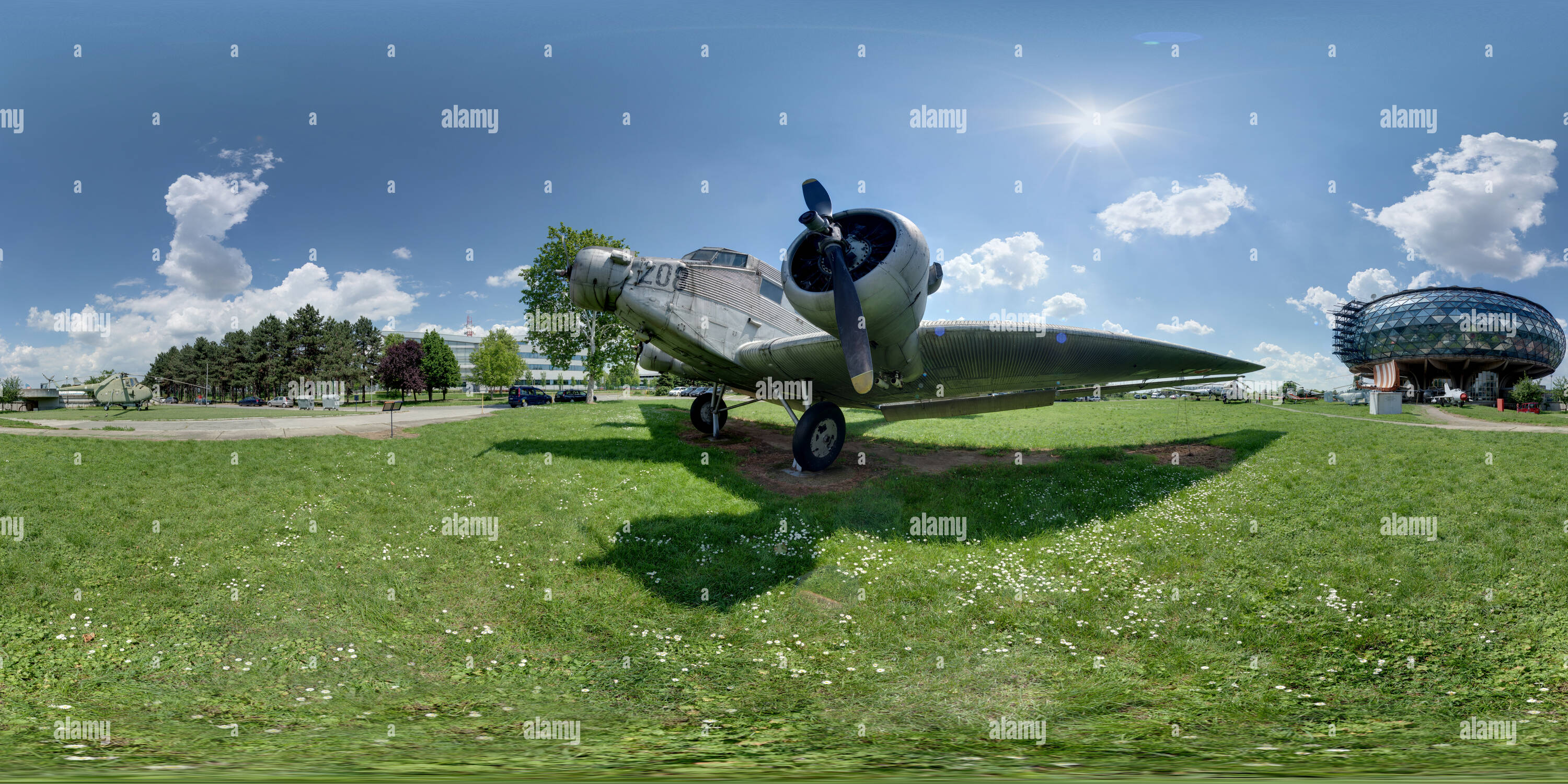 360 Grad Panorama Ansicht von Junkers Ju 52/3 m, Aeronautical Museum Belgrad