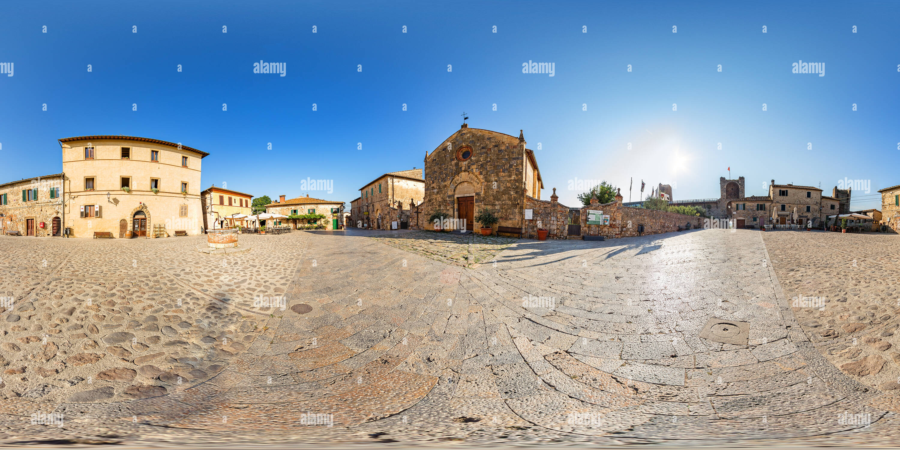 360 Grad Panorama Ansicht von Castello di Monteriggioni. Italien.