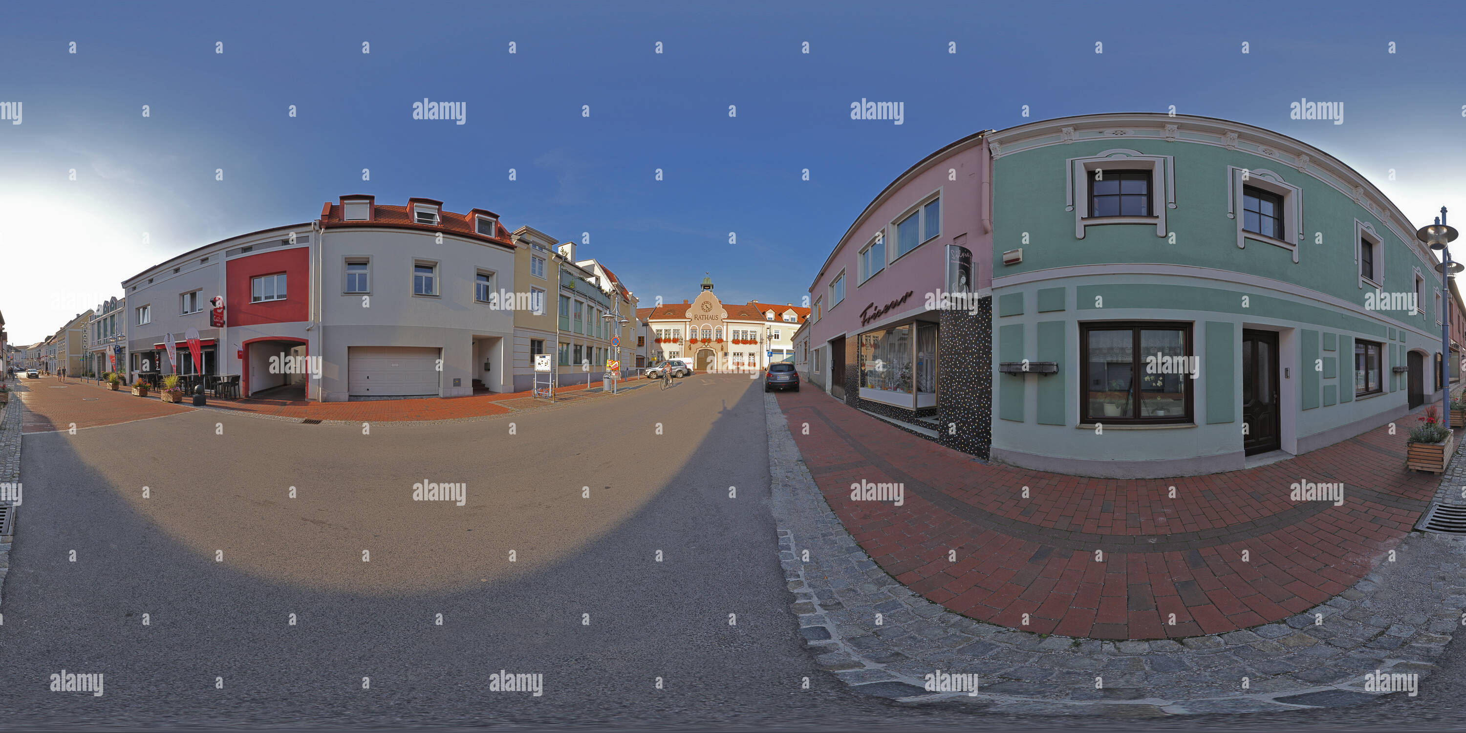 360 Grad Panorama Ansicht von Markt Piesting (AUT NOE) Marktplatz 20160911