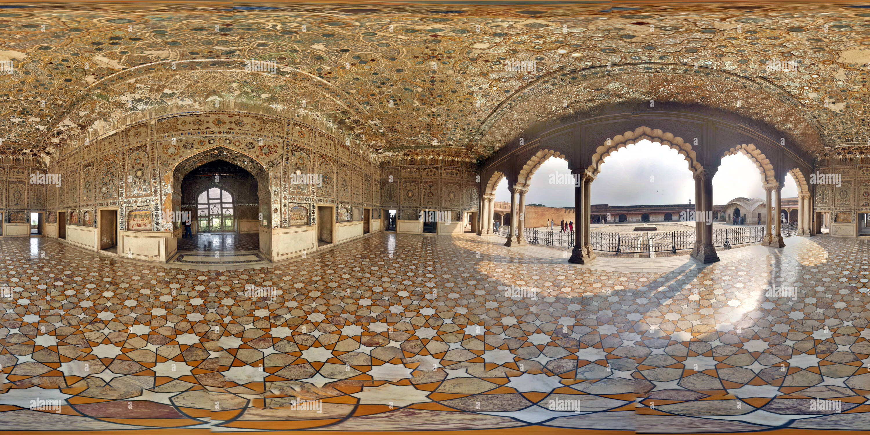 360 Grad Panorama Ansicht von Sheesh Mahal (Palast der Spiegel), Lahore Fort