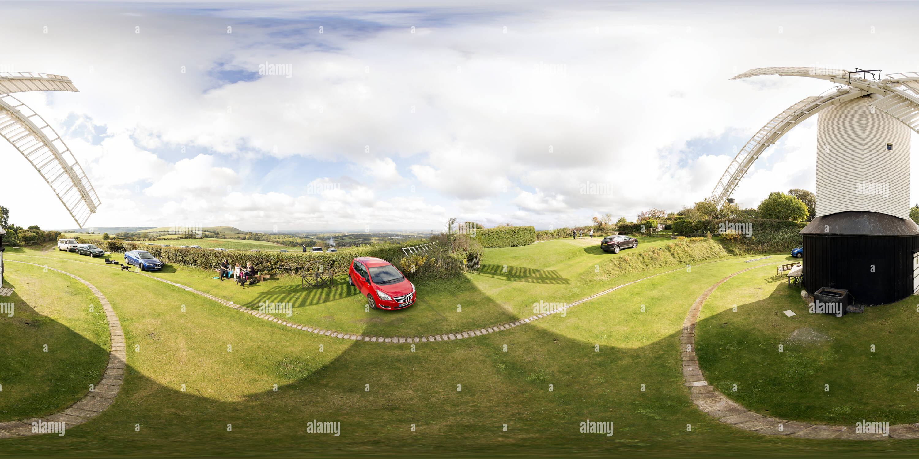 360 Grad Panorama Ansicht von Jill Windmühle auf dem South Downs