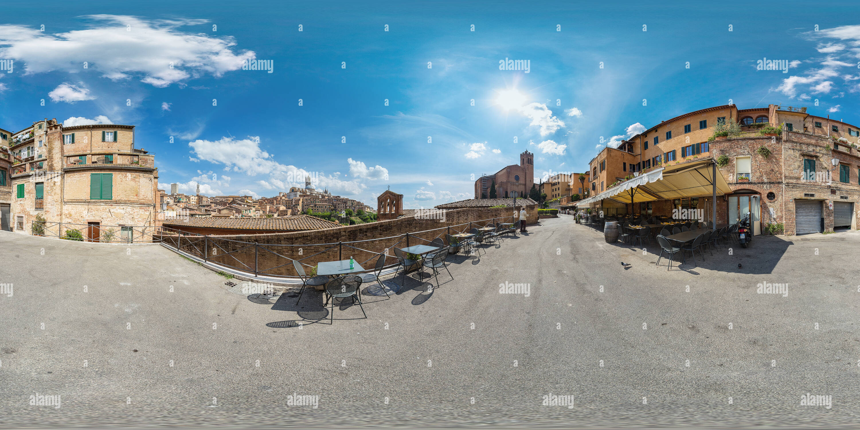 360 Grad Panorama Ansicht von Terrazza Panoramica via Campaccio. Siena.