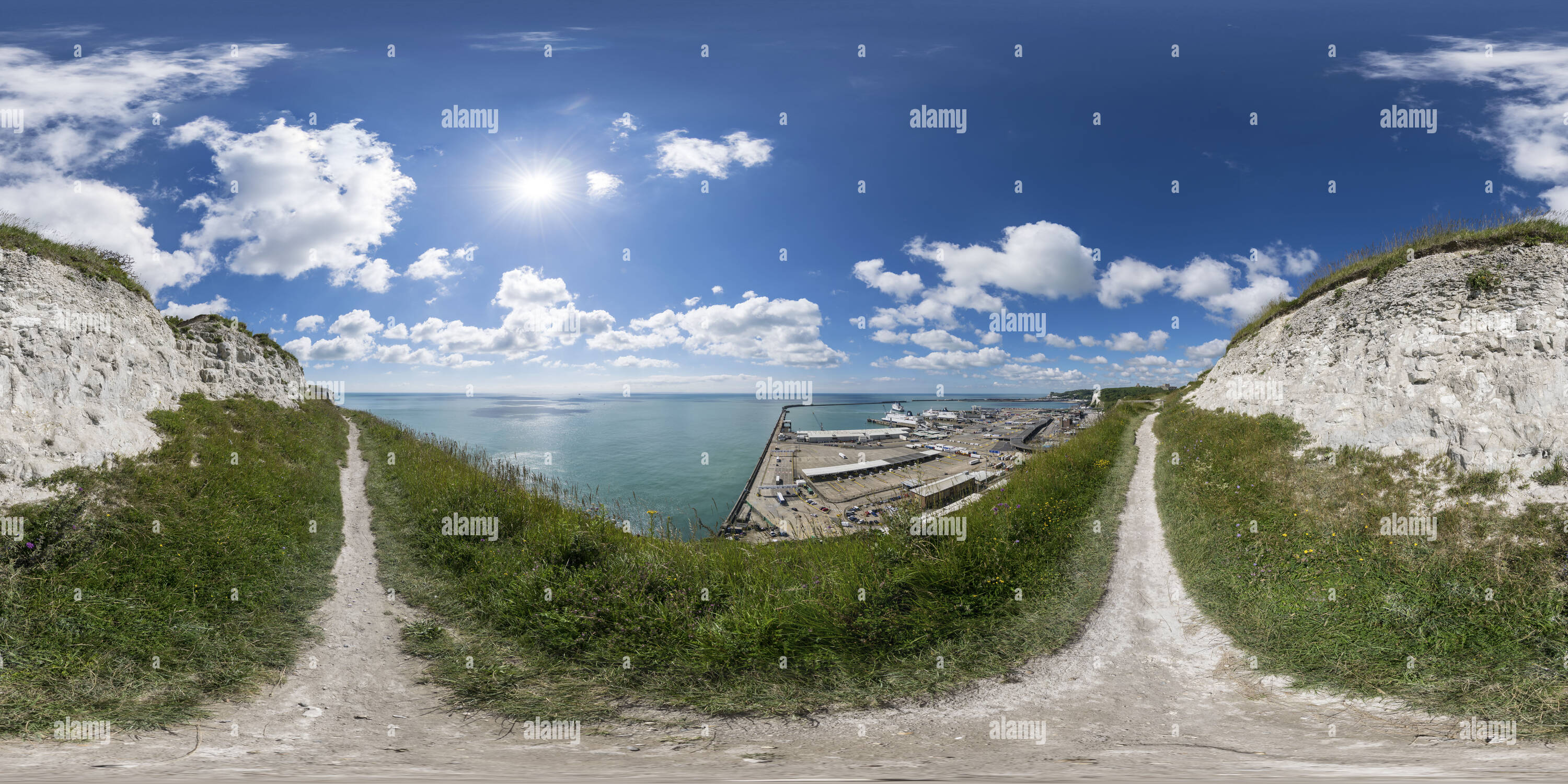 360 Grad Panorama Ansicht von Eastern Docks, Dover, Kent