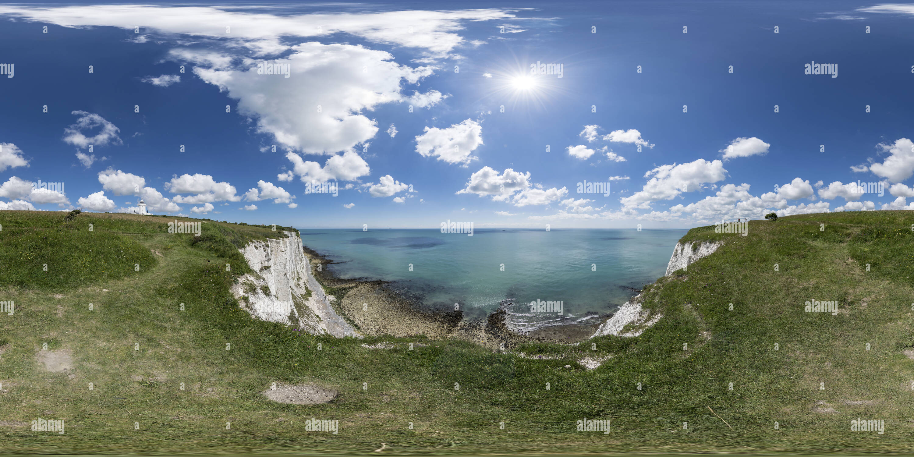 360 Grad Panorama Ansicht von Die weißen Klippen von Dover, Kent