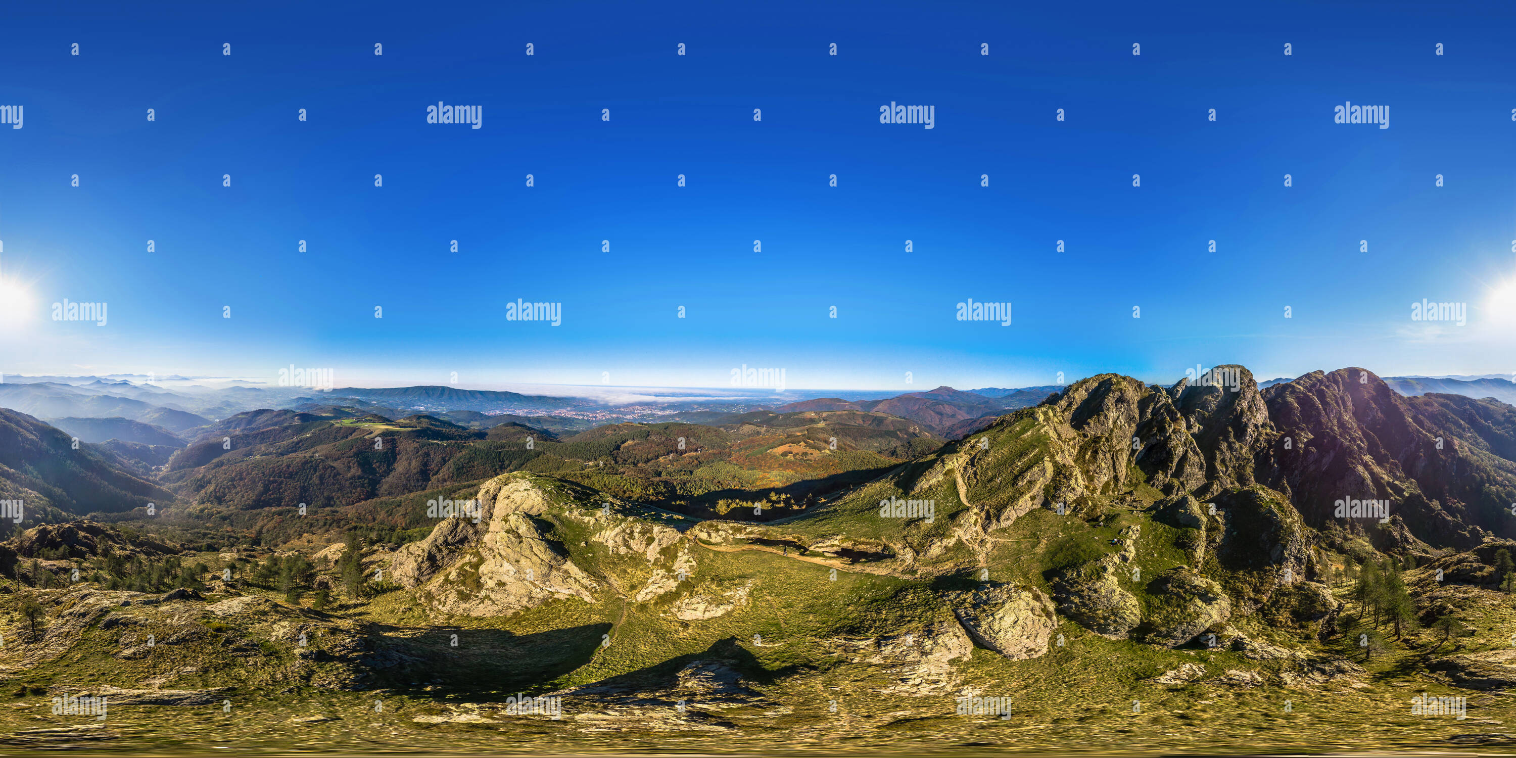 360 Grad Panorama Ansicht von Flug über Erroilbide Berg