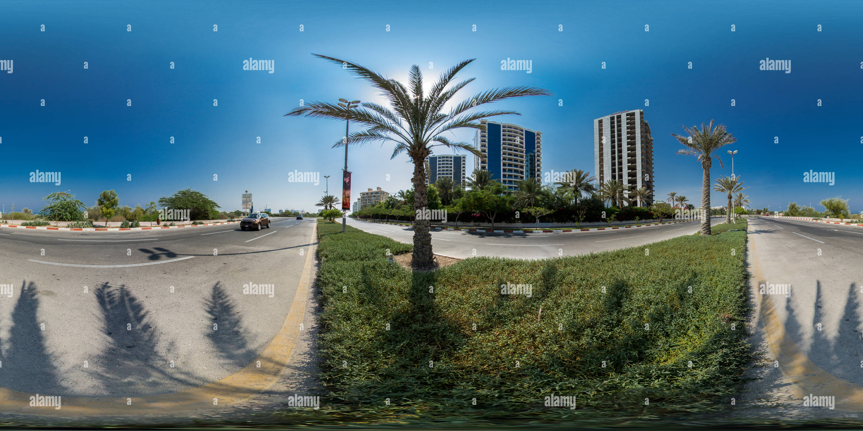 360 Grad Panorama Ansicht von Insel Kish Kish Sun City Komplex Kis Shahr Aftab Sakhteman Shar Aftab Kisch, 01.