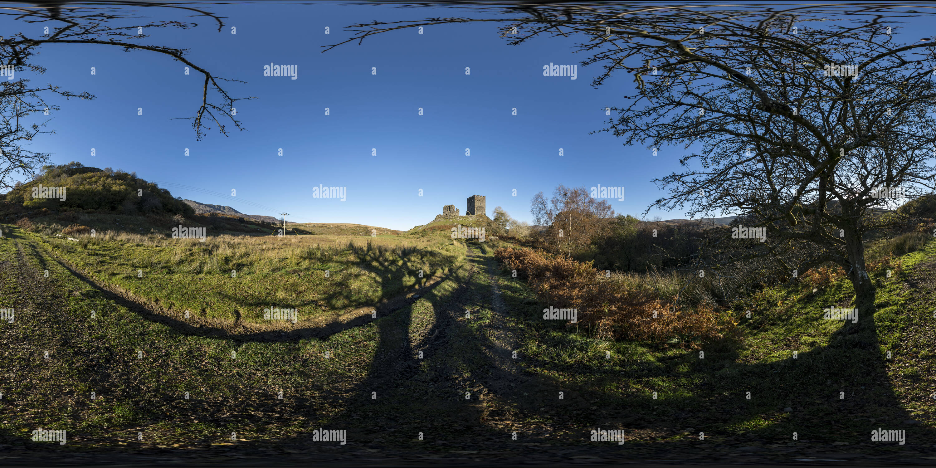 360 Grad Panorama Ansicht von Dolwyddelan Castle, Conwy