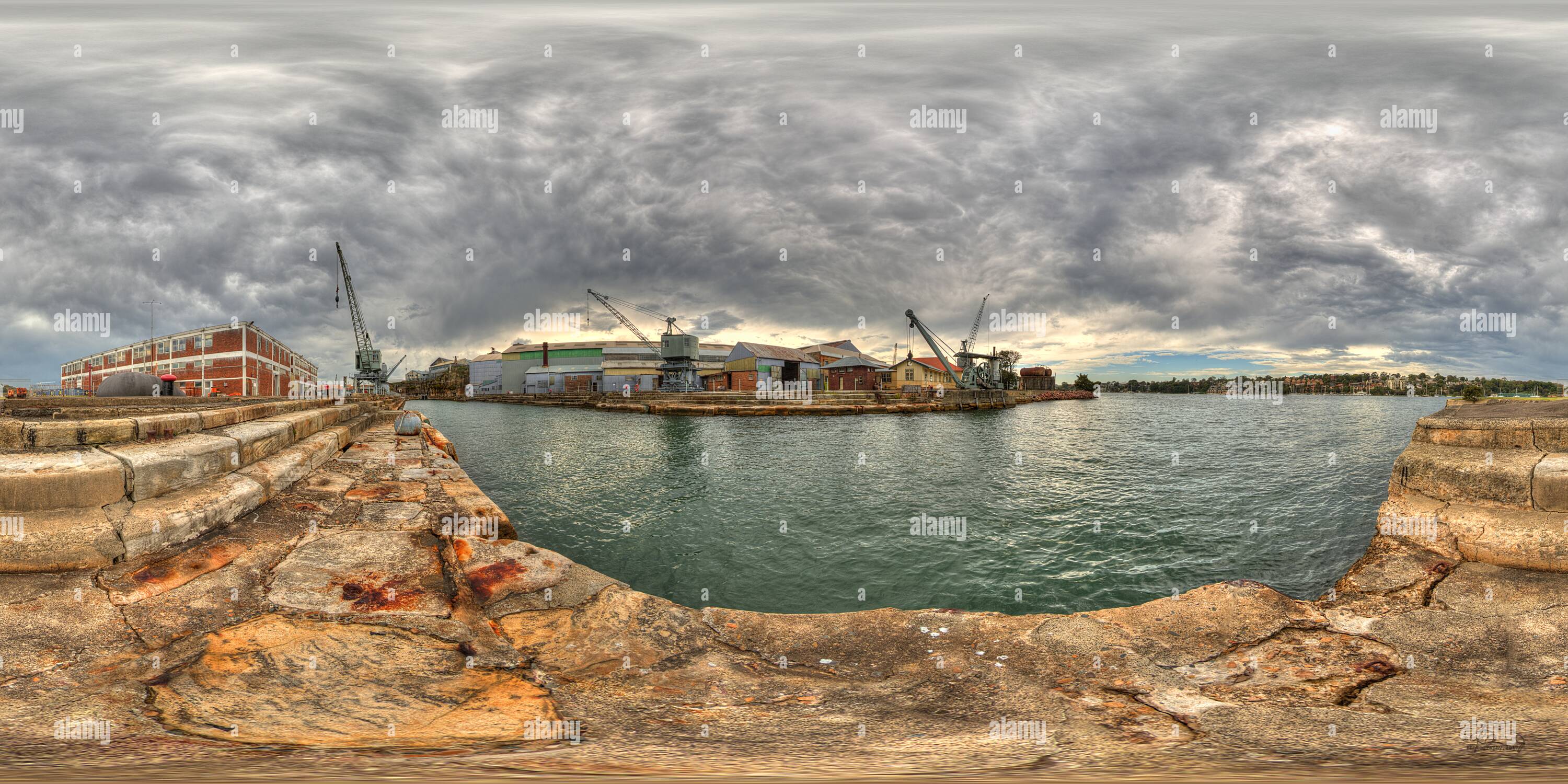 360 °-Ansicht auf Fitzroy Dock - Cockatoo Island - Alamy