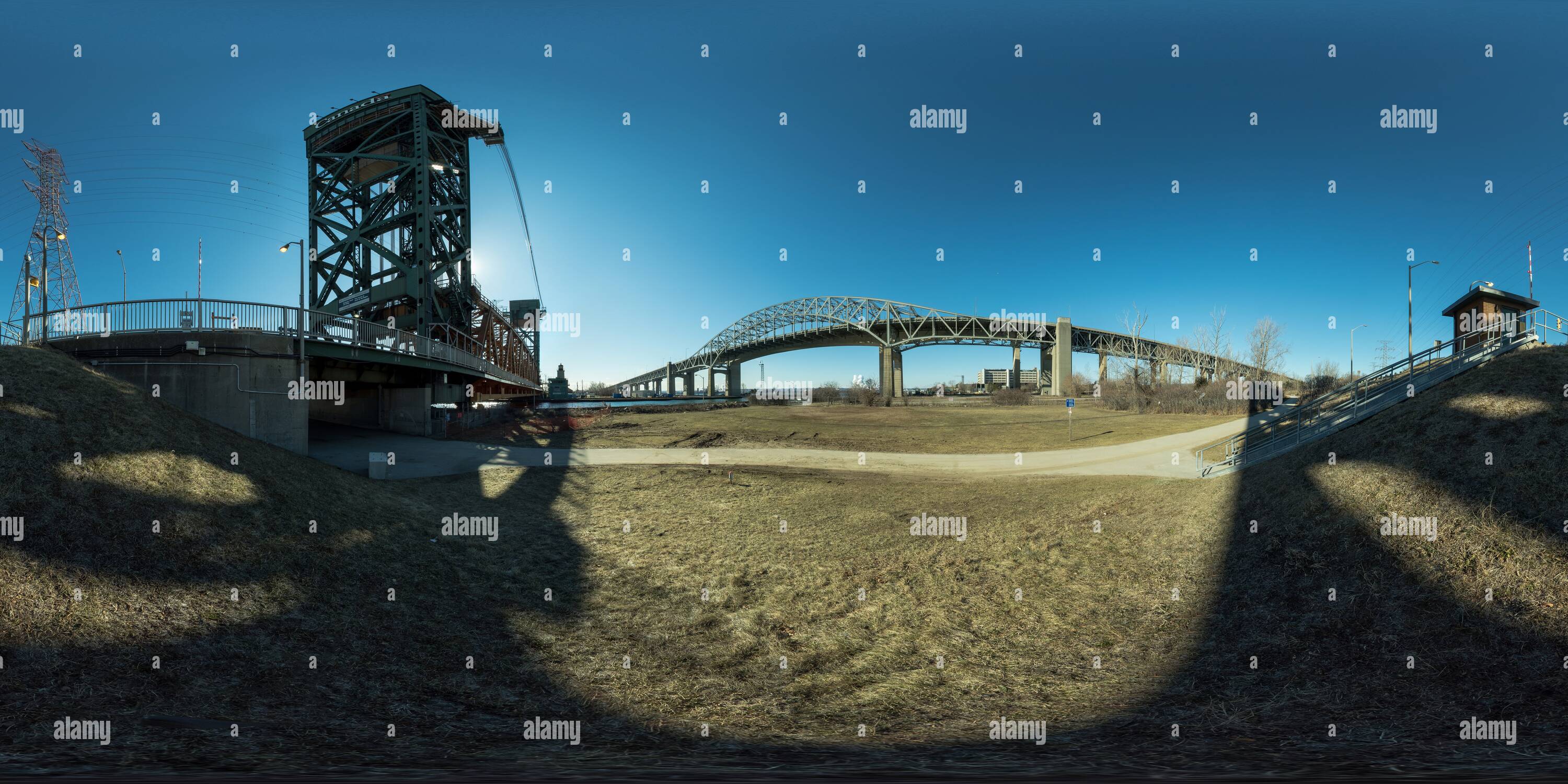 360 Grad Panorama Ansicht von In Burlington Kanal und Skyway