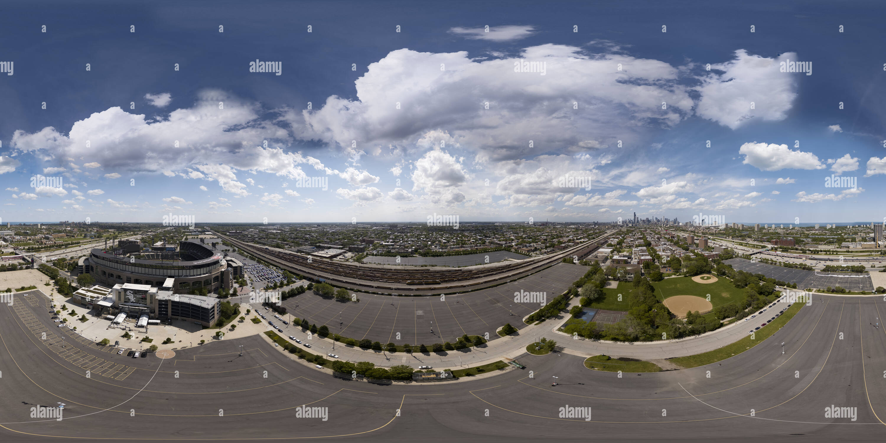 360 Grad Panorama Ansicht von Außerhalb der garantierten Preis Feld - Chicago White Sox Park