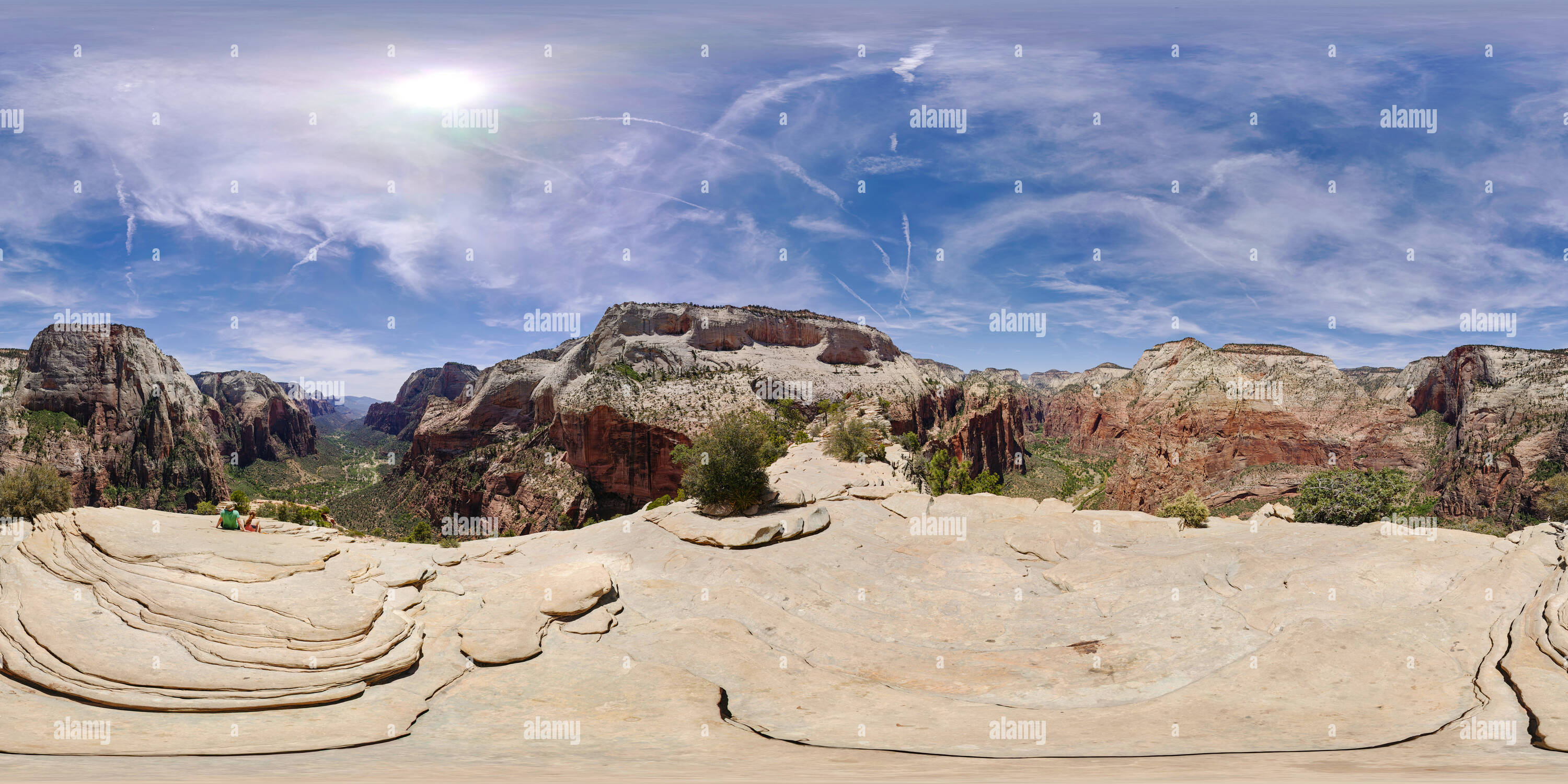 360 Grad Panorama Ansicht von Gipfel des Angels Landing