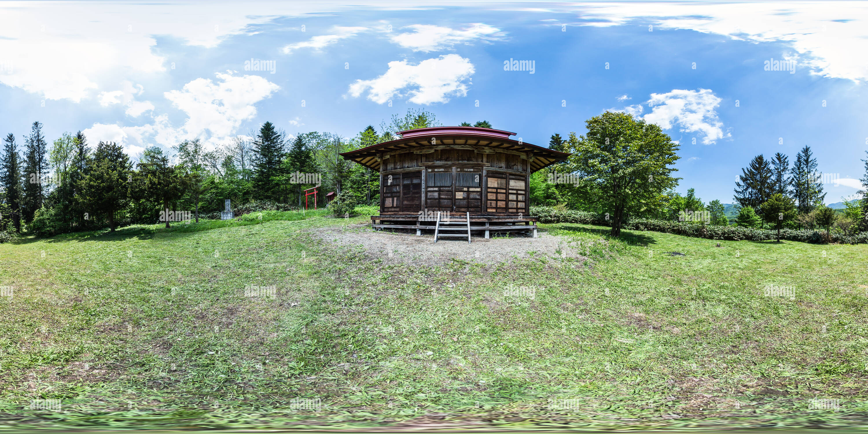 360 Grad Panorama Ansicht von Kamishirataki Heiligtum - shirataki - Engaru - Hokkaido - Japan