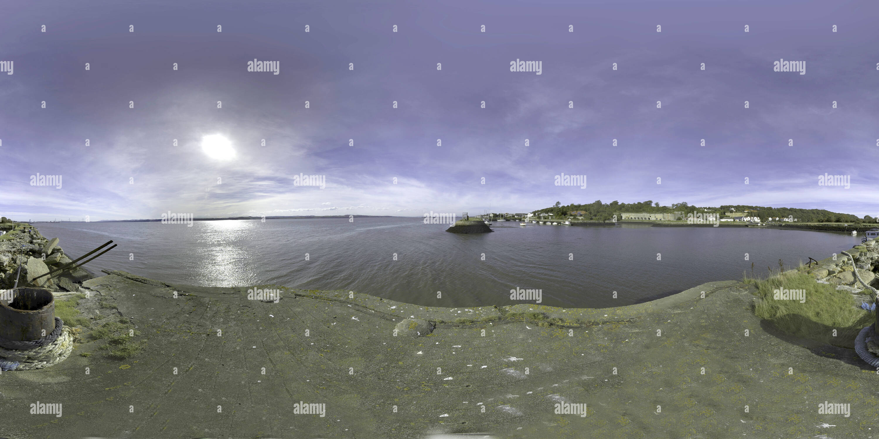 360 Grad Panorama Ansicht von Charlestown Hafen, Fife, Schottland