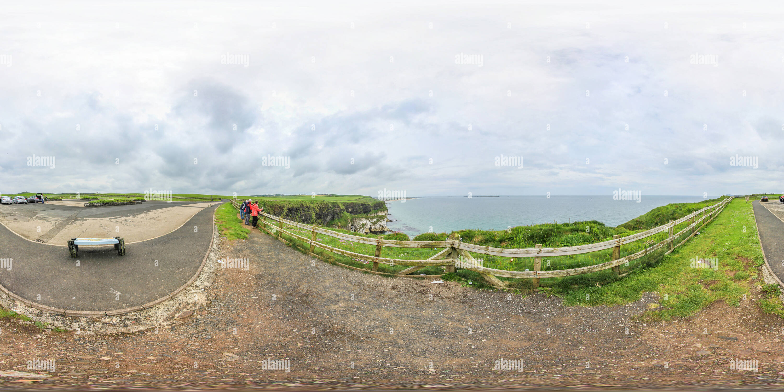 360 Grad Panorama Ansicht von Vereinigtes Königreich - Nordirland - Aussichtspunkt in der Nähe von Dunluce Castle