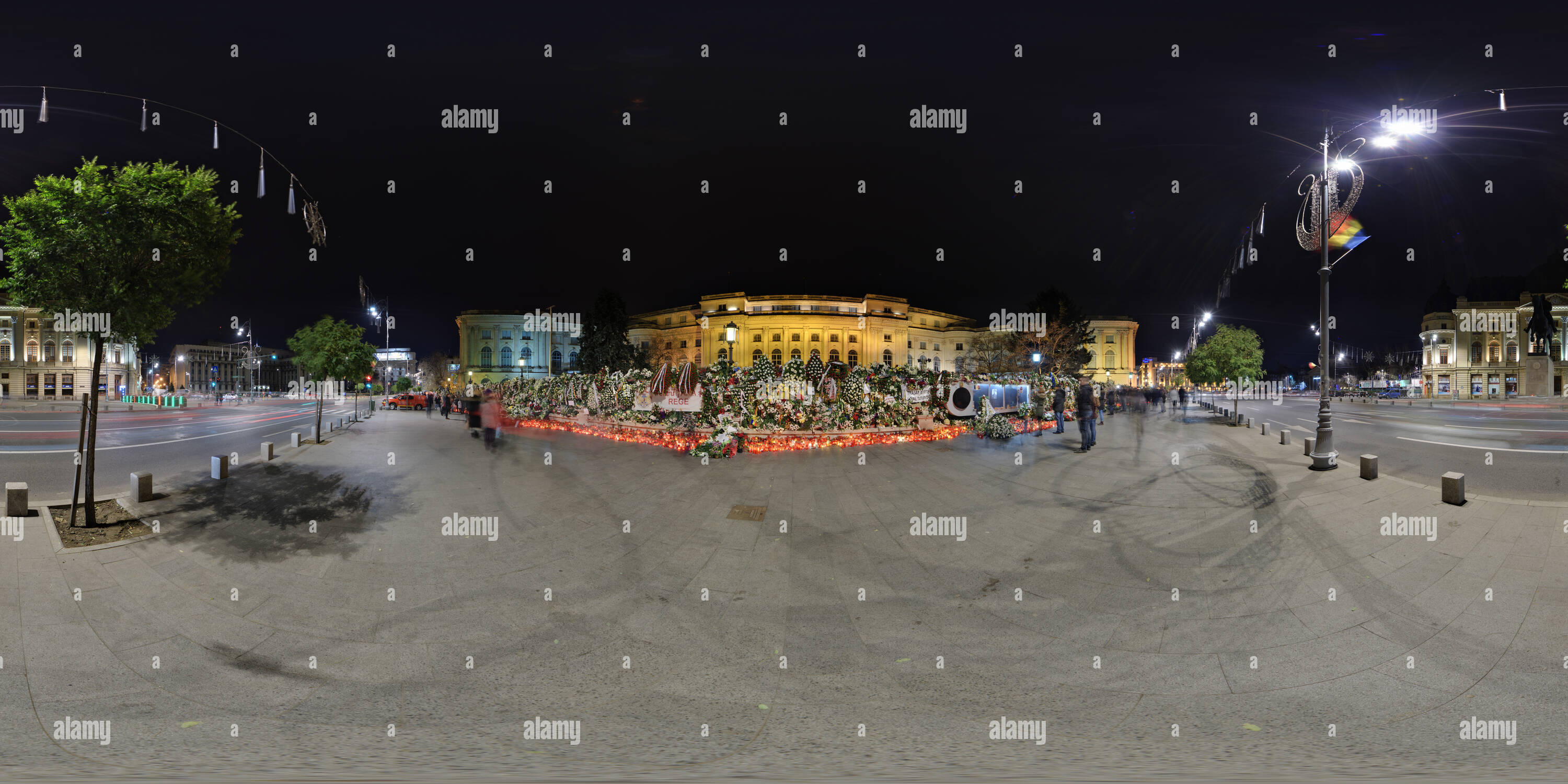 360 Grad Panorama Ansicht von Nationale Trauer nach dem Tod von Michael ich im Royal Palace in Bukarest, Rumänien (5)