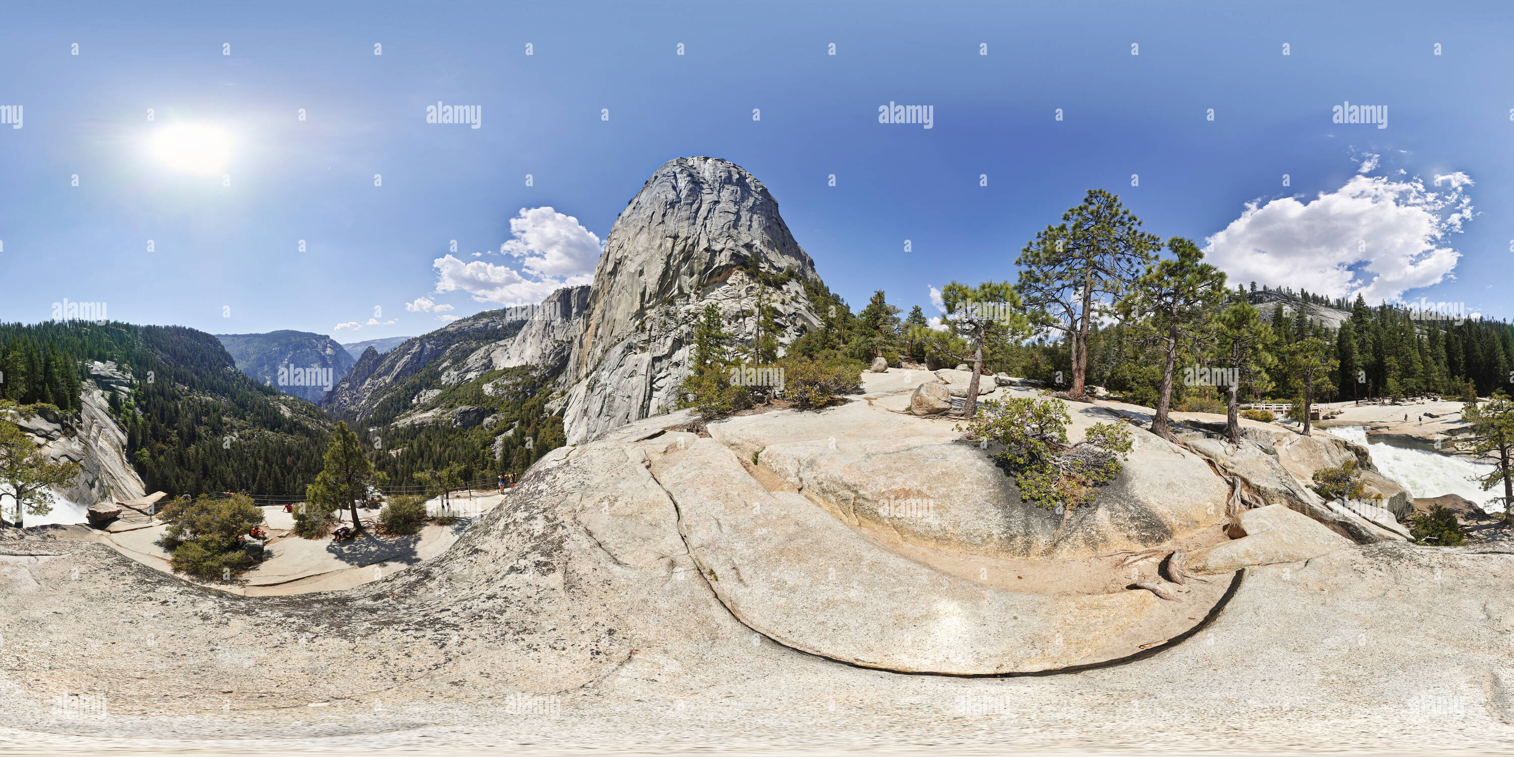 360 Grad Panorama Ansicht von Nach oben von Nevada Fall