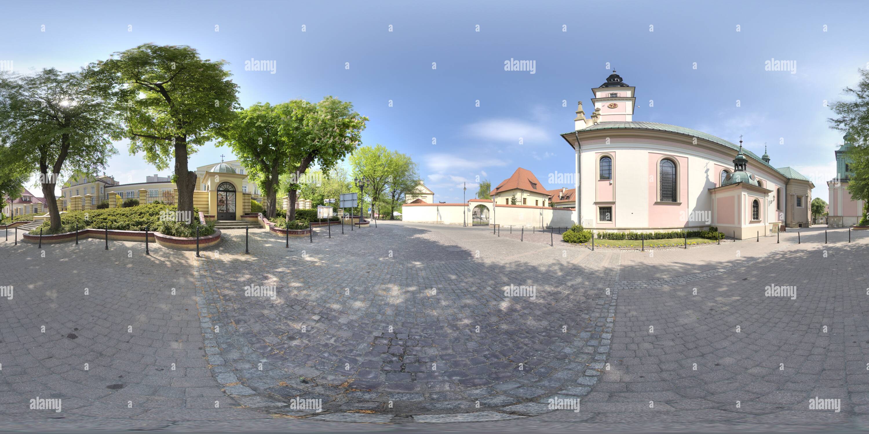 360 Grad Panorama Ansicht von Saint Clement Katholische Kirche in Wieliczka (2024)