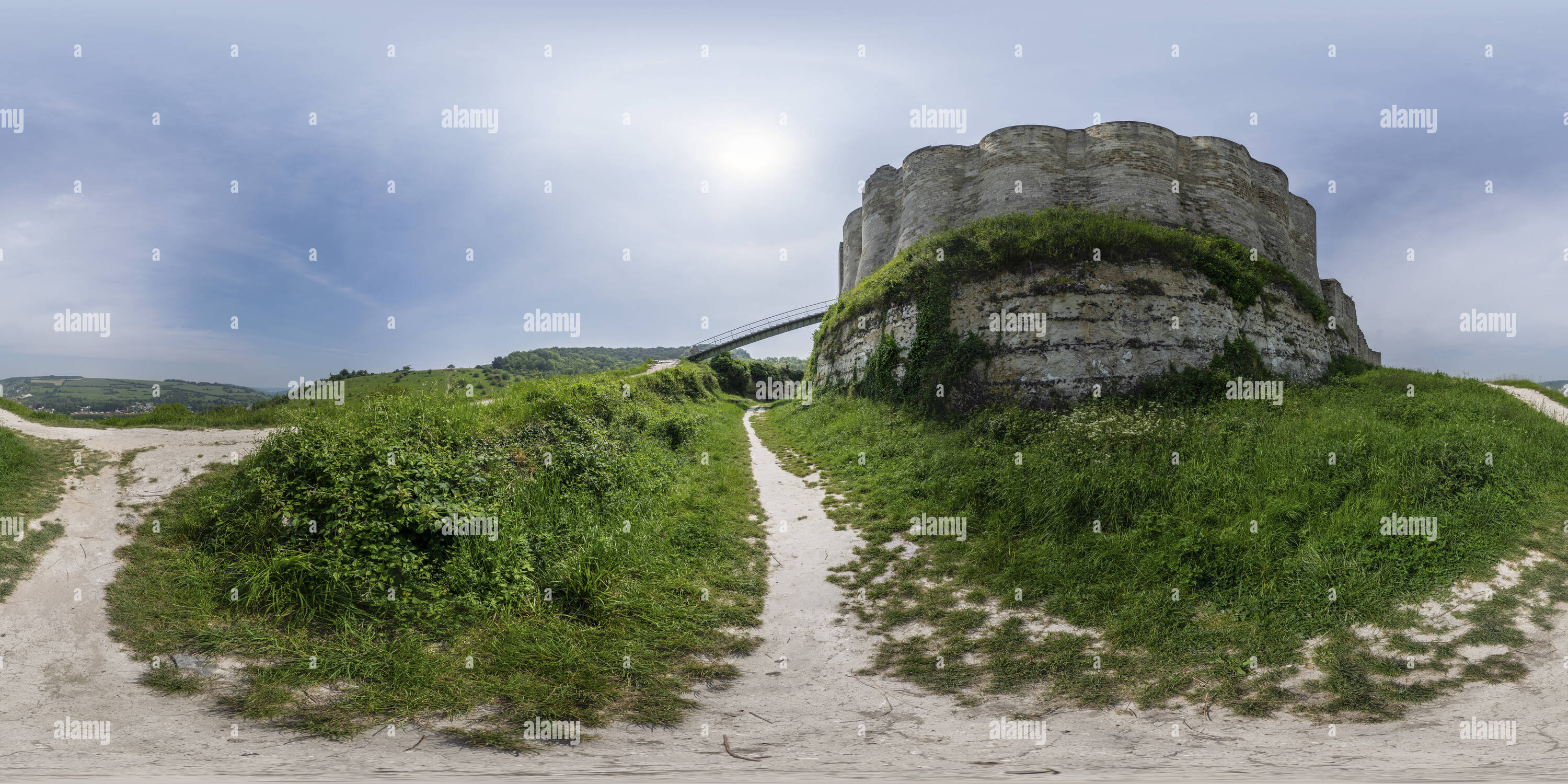 360 Grad Panorama Ansicht von Chateau Gaillard, die Haute-Normandie