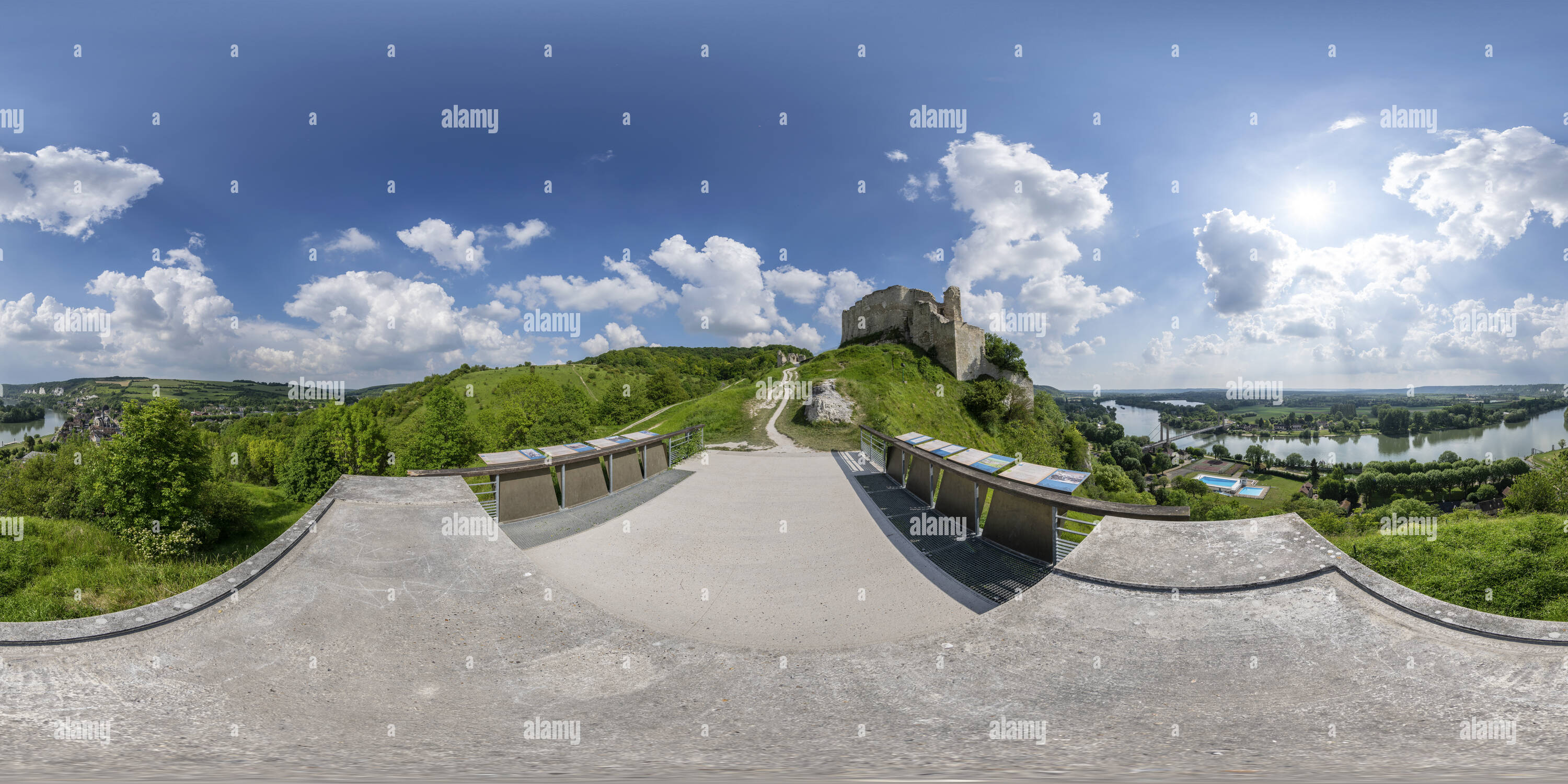 360 Grad Panorama Ansicht von Blick auf die Seine von Chateau Gaillard