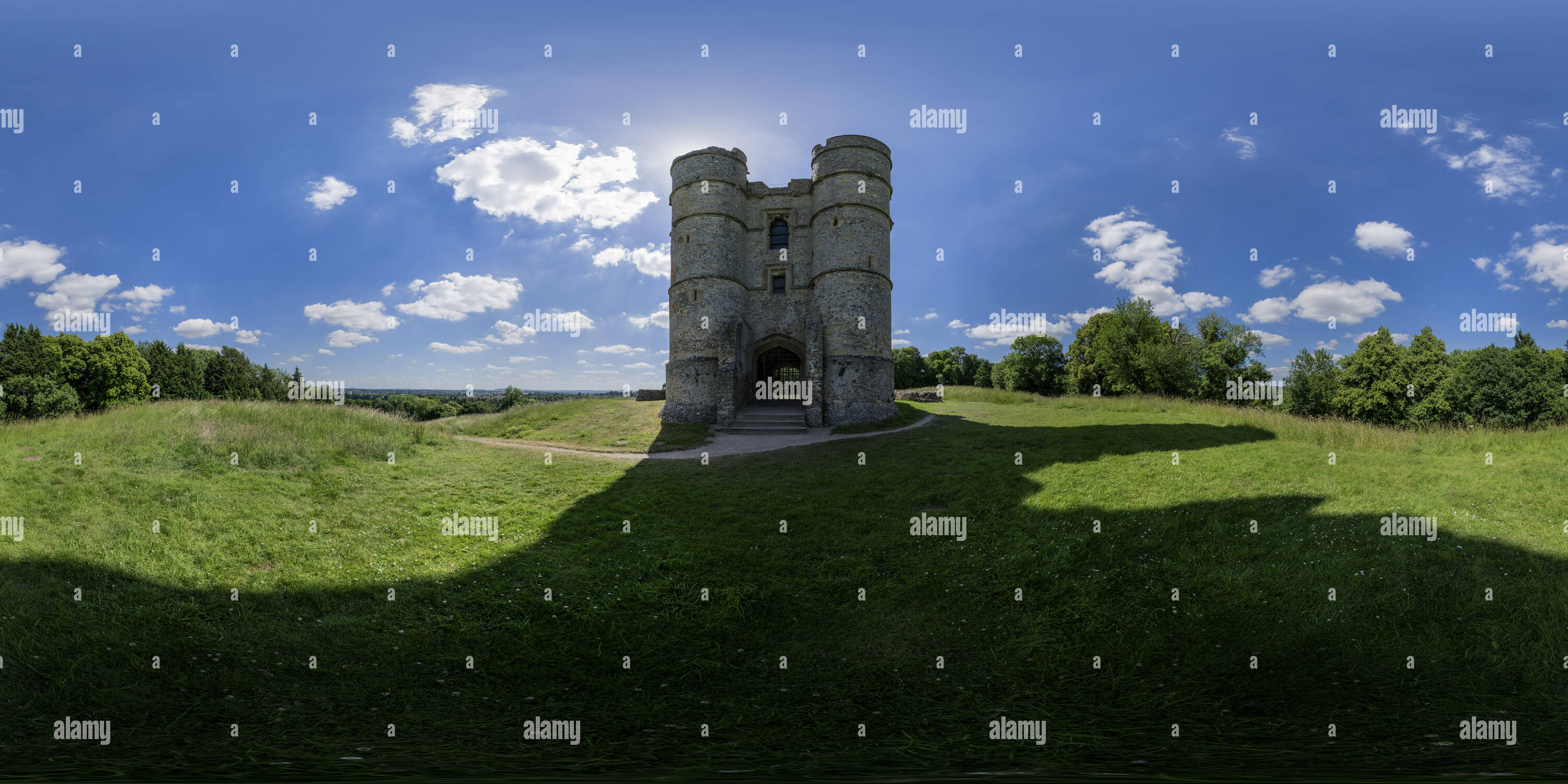 360 Grad Panorama Ansicht von Torhaus, Donnington Castle, Berkshire