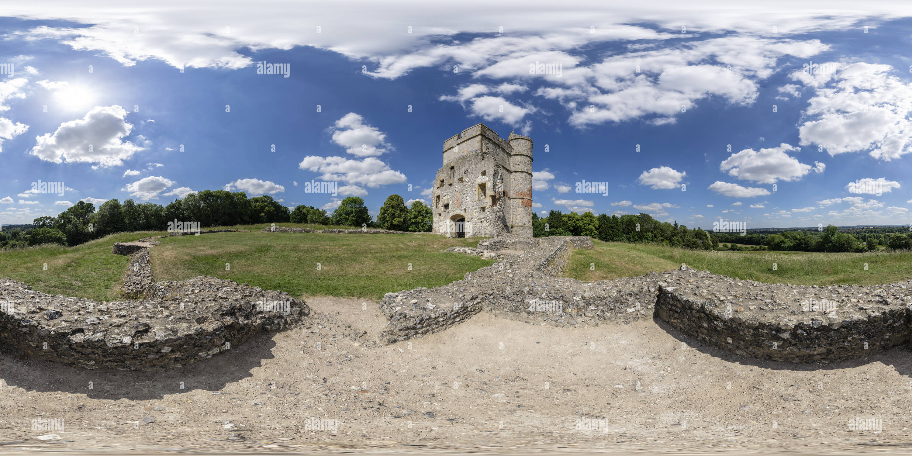 360 Grad Panorama Ansicht von Donnington Castle, Berkshire