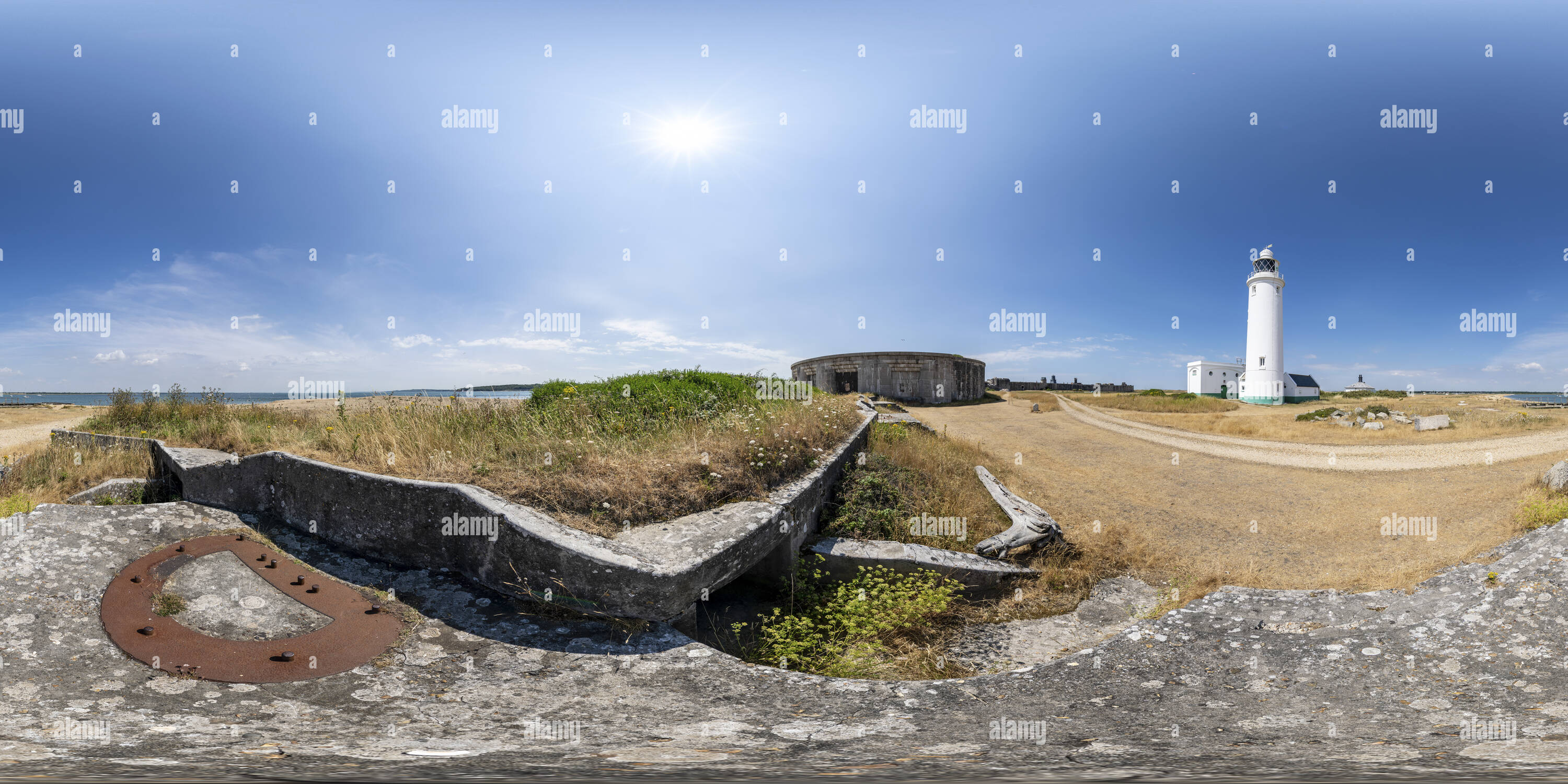 360 Grad Panorama Ansicht von Hurst Point, westlichen Solent