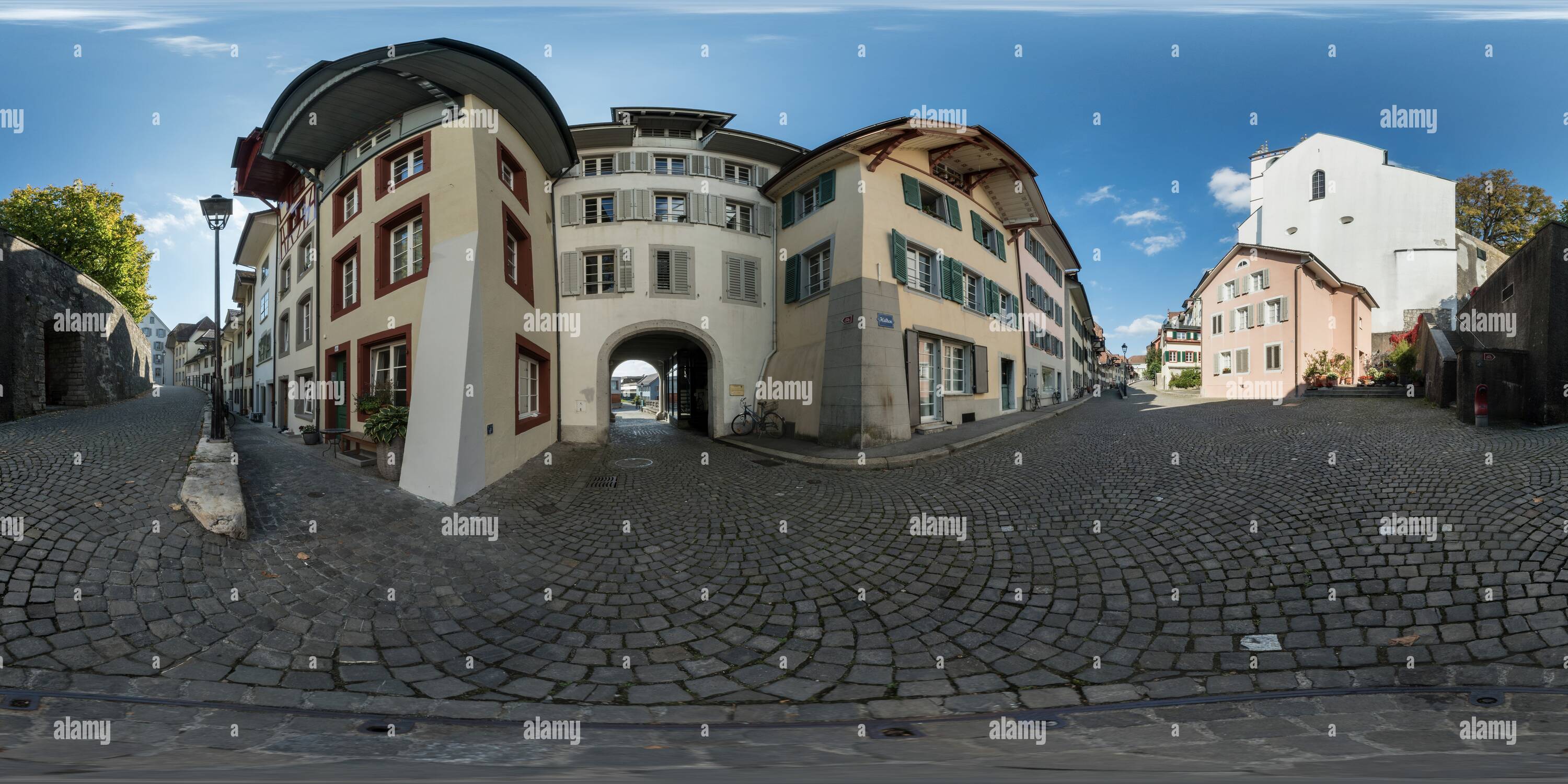 360 Grad Panorama Ansicht von Altstadt von Aarau: Beim Haldentor