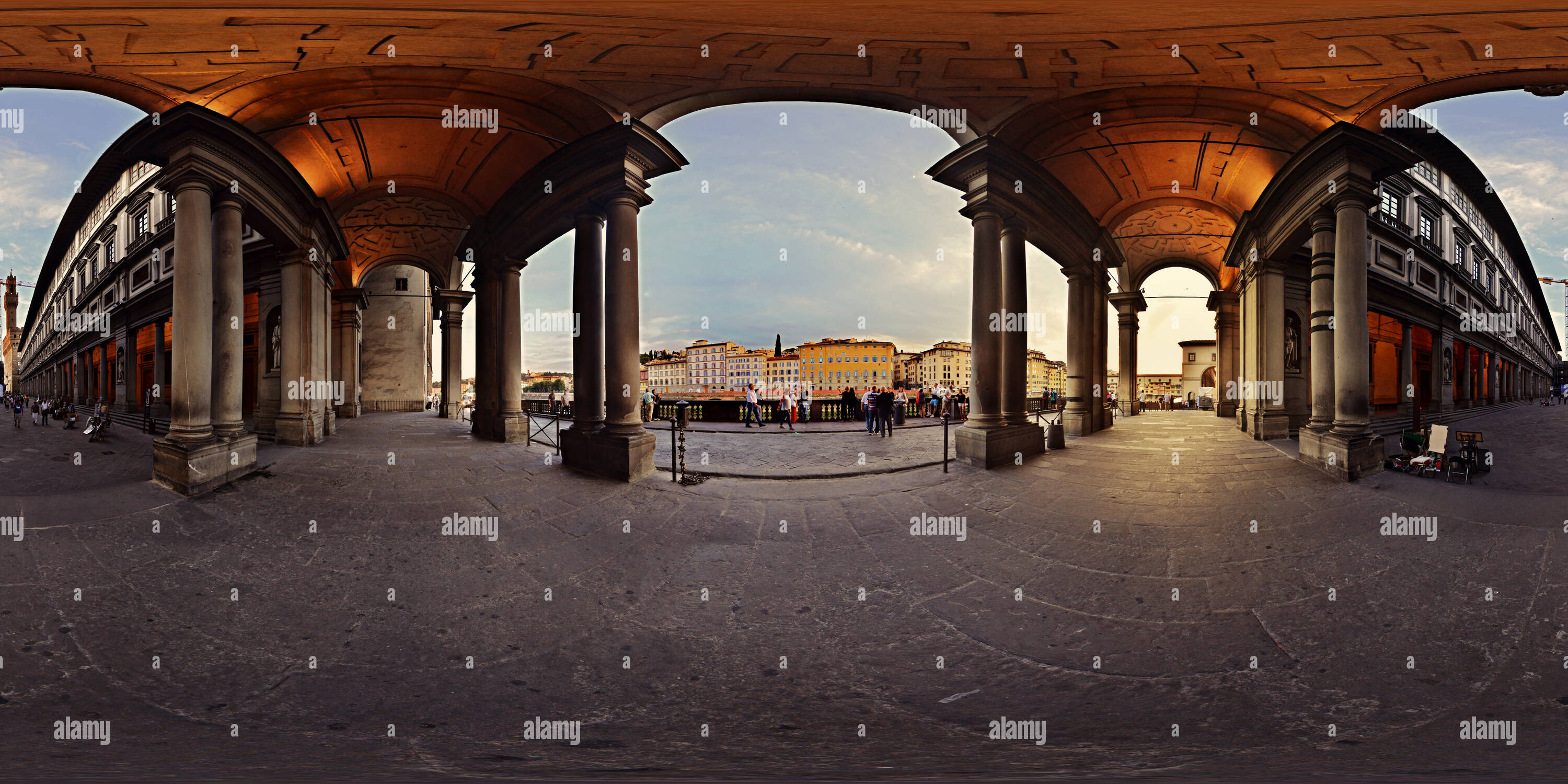 360 Grad Panorama Ansicht von Piazza Duomo - Florenz