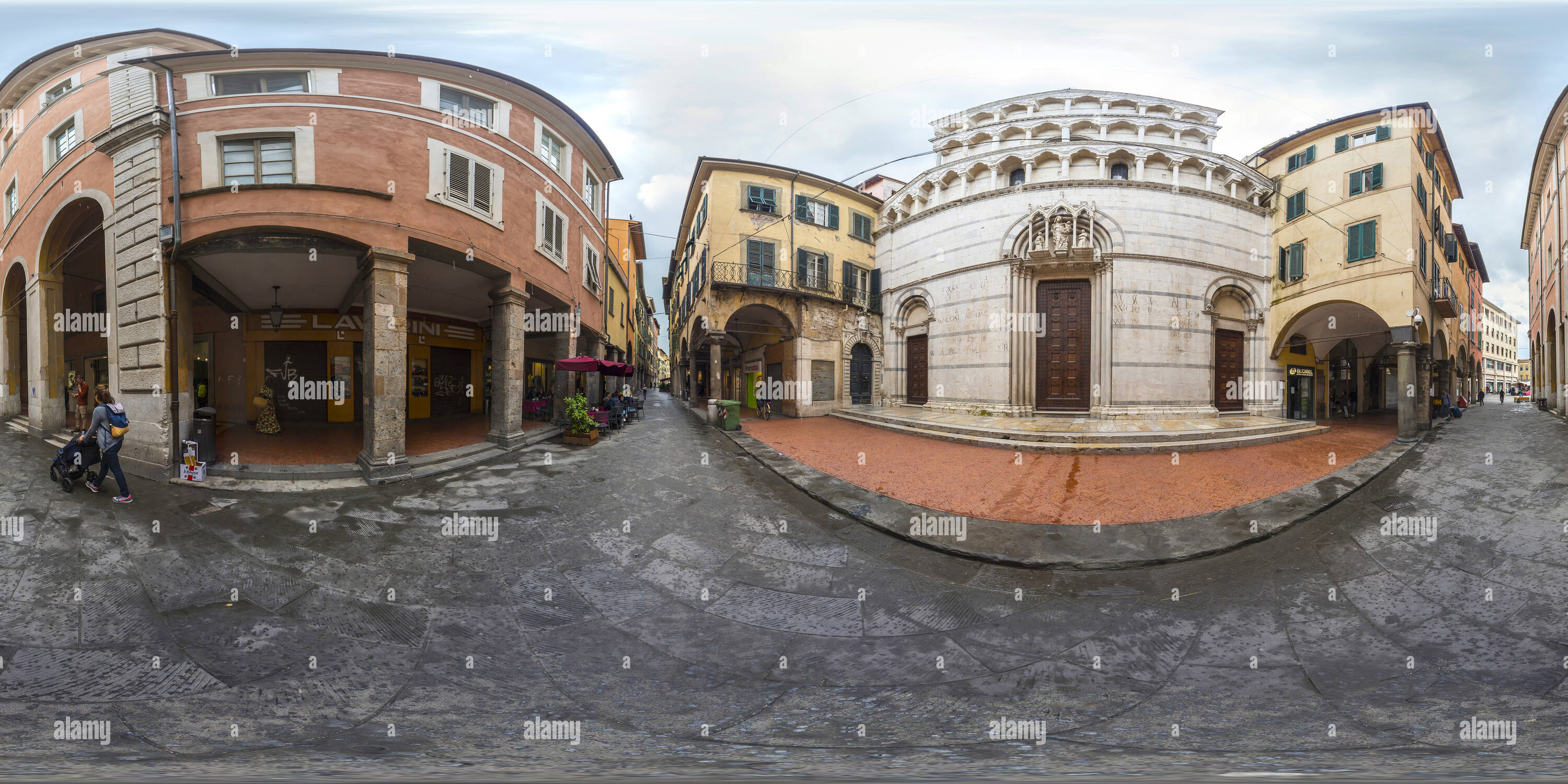 360 Grad Panorama Ansicht von Toscana. Pisa. San Michele in Borgo.