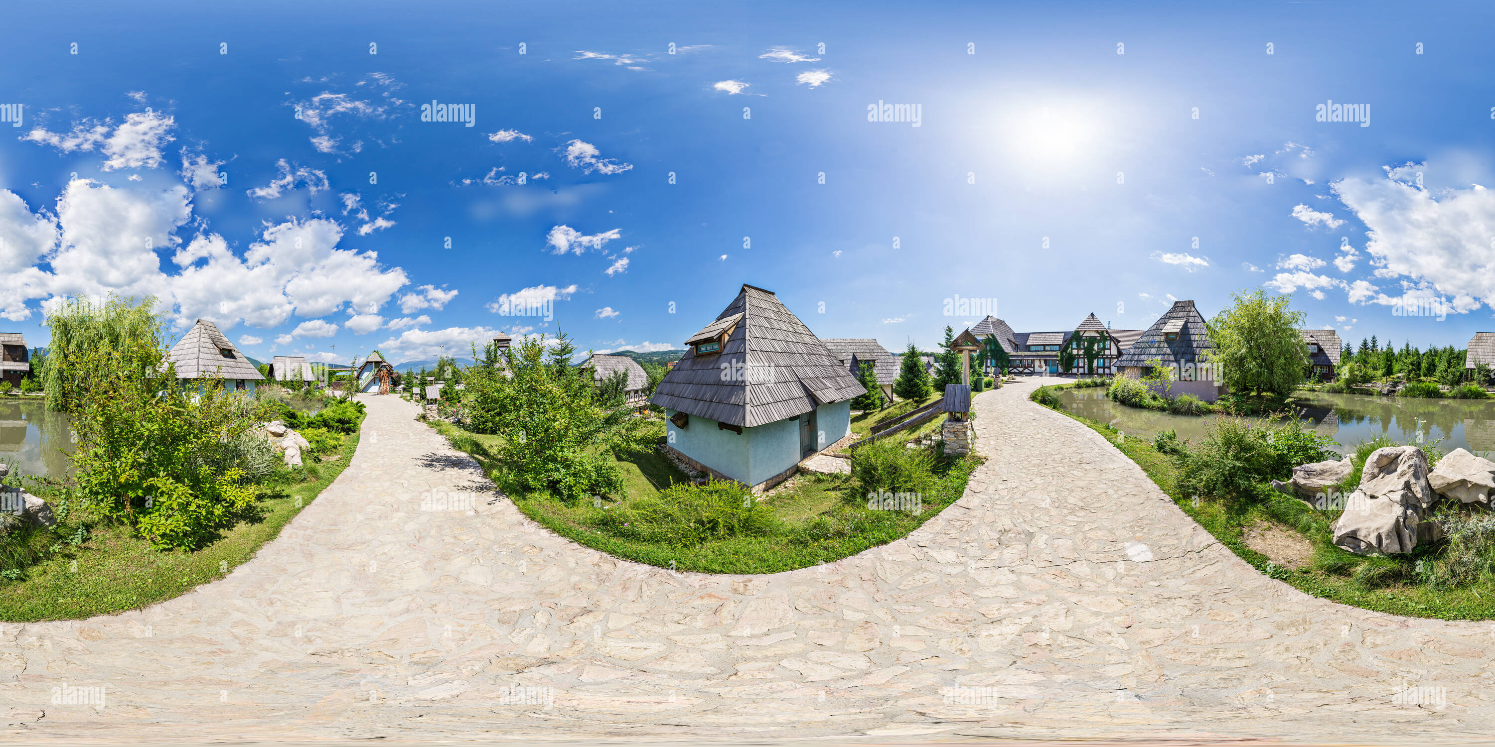 360 Grad Panorama Ansicht von Etno Selo Cardaci Vitez