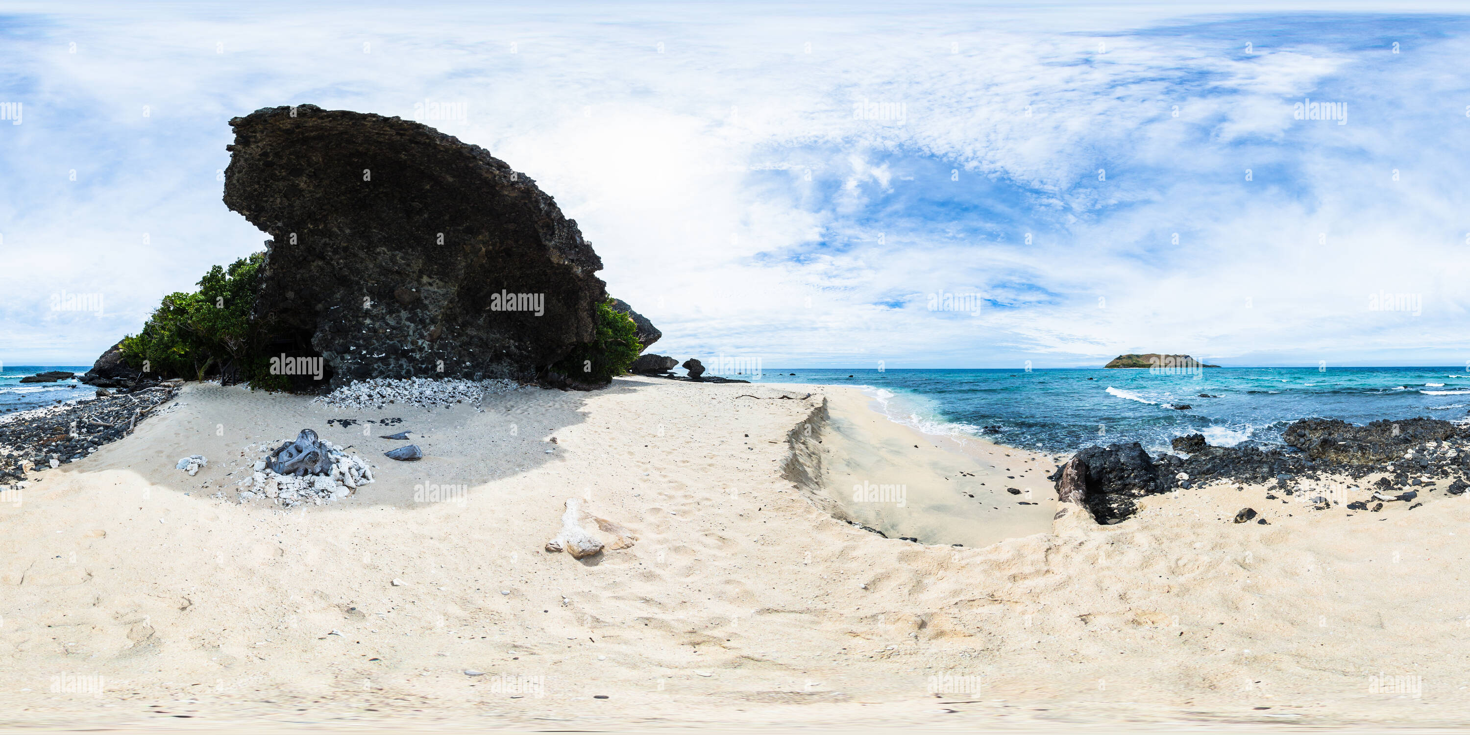 360 Grad Panorama Ansicht von Little Vomo Island Strand - Beachcomber LaiLai - Beachcomber Island Resort, Mamanuca Inselgruppe - Fidschi Inseln - Ozeanien