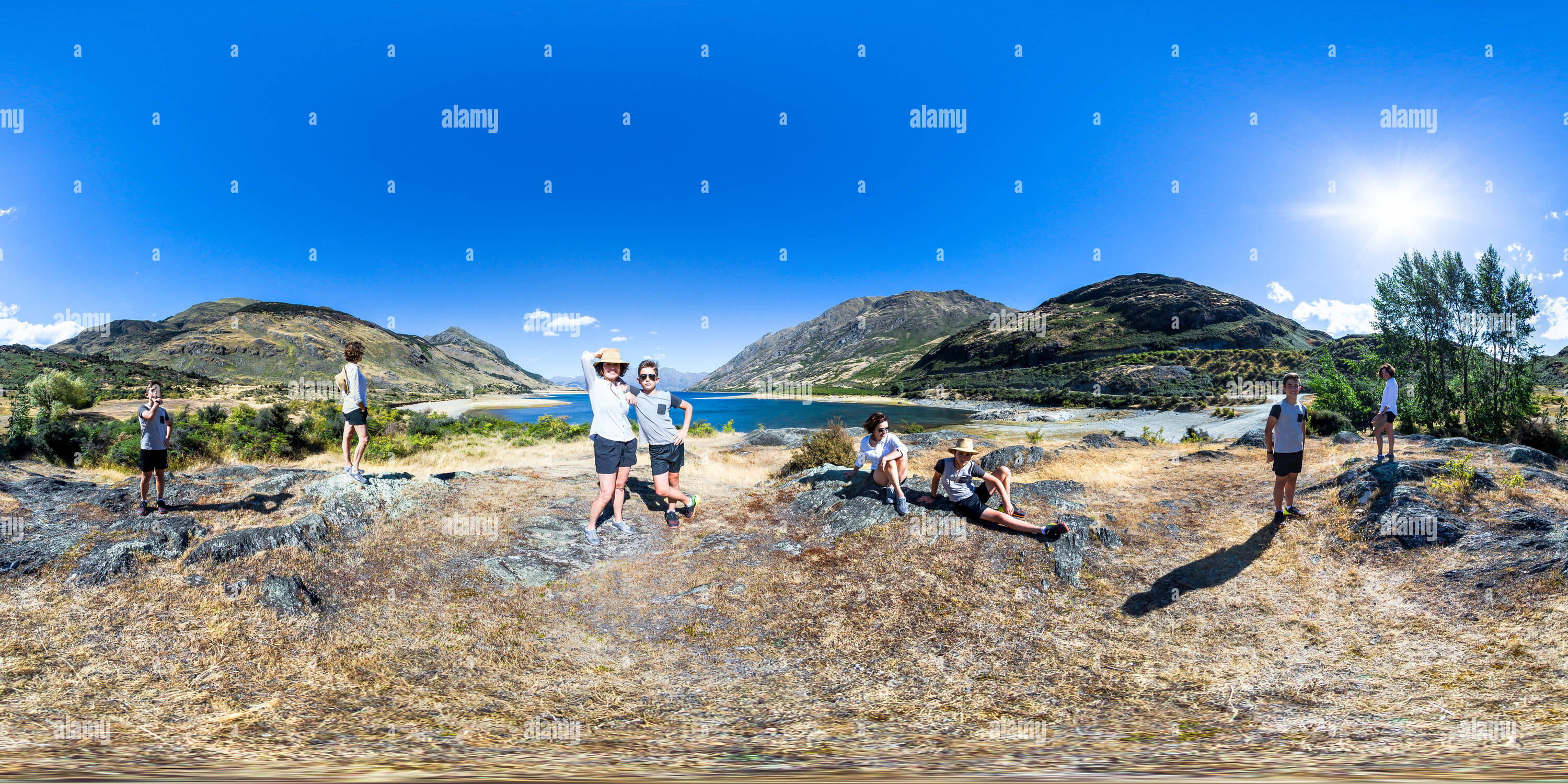 360 Grad Panorama Ansicht von Bewundern Sie Lake Hawea - Queenstown Lakes District - Otago - Neuseeland