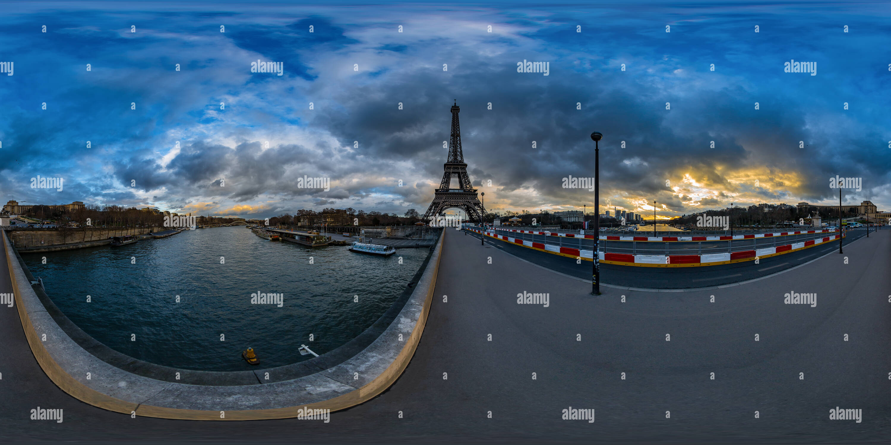 360 Grad Panorama Ansicht von Pont d'léna-Jena Brücke - Seine - Paris - Frankreich